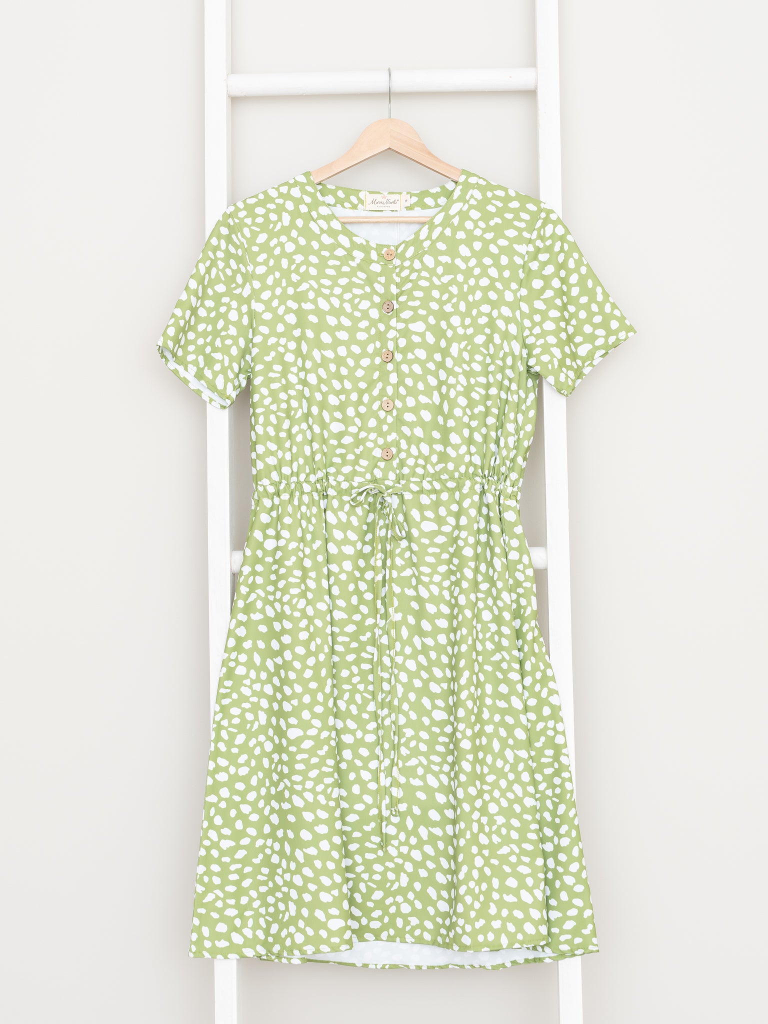 Mom & Me Green Polka Dot Tie Dress - Marie Nicole Clothing