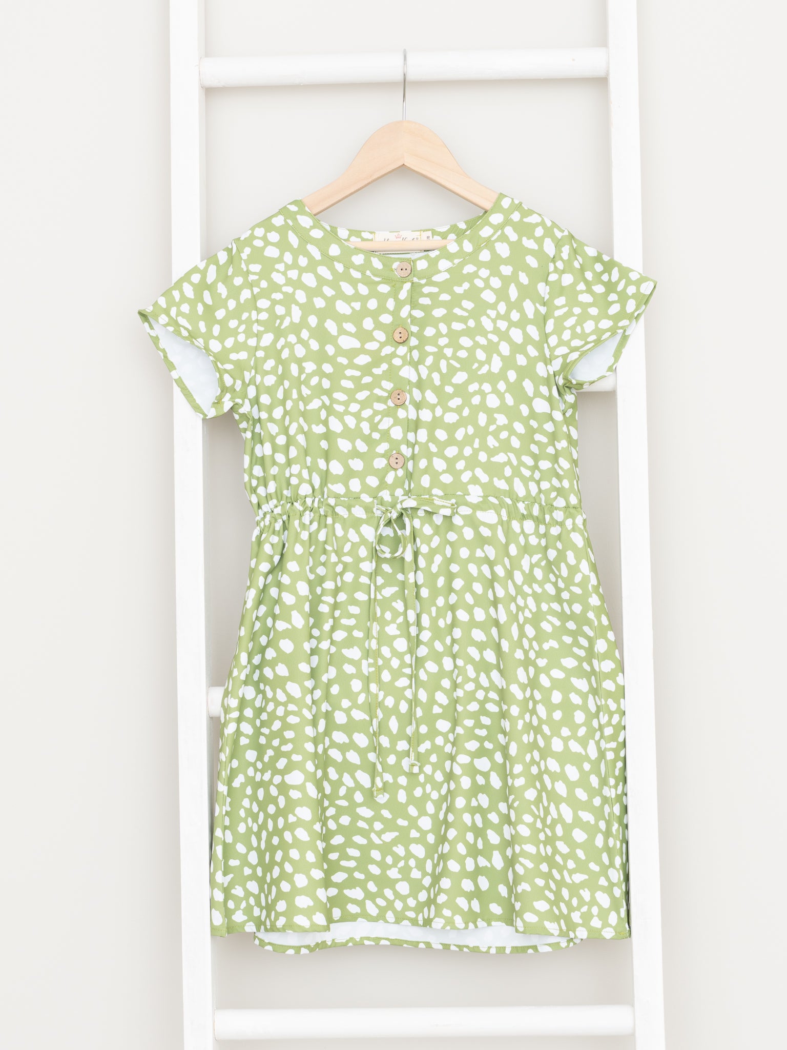 Mom & Me Green Polka Dot Tie Dress - Marie Nicole Clothing