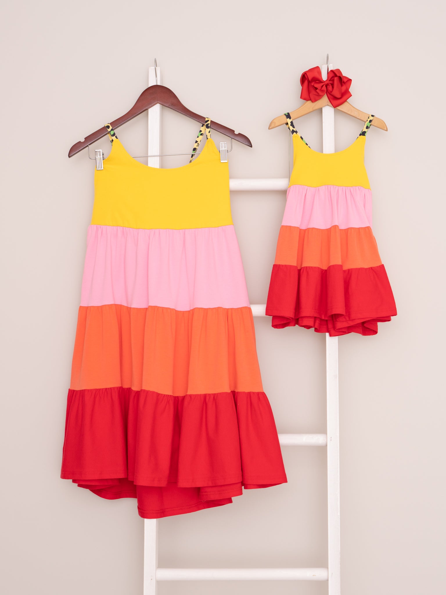 Mom & Me Tiered Color Block Dress - Marie Nicole Clothing