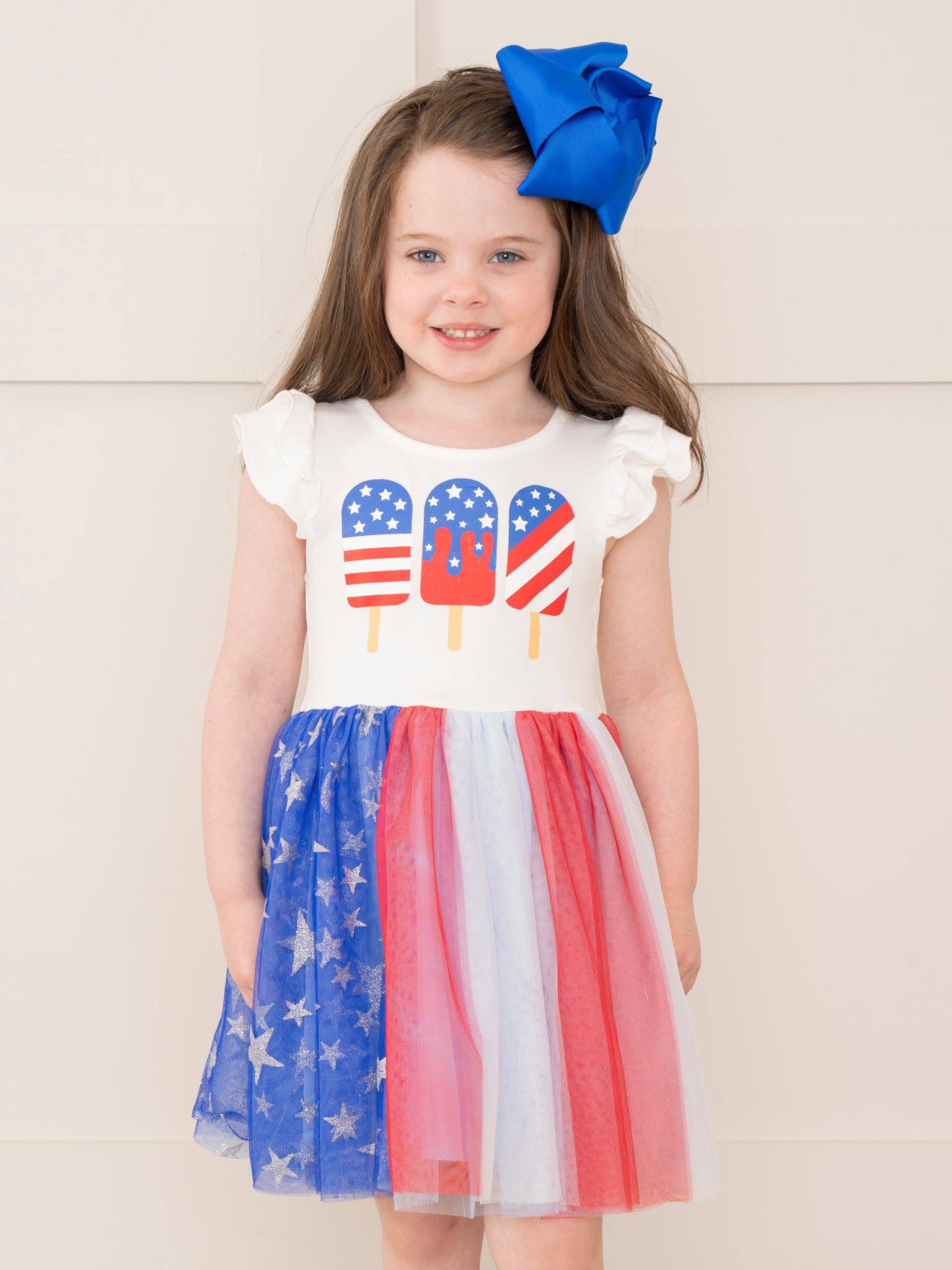 Stars & Stripes Popsicle Tulle Dress - Marie Nicole Clothing