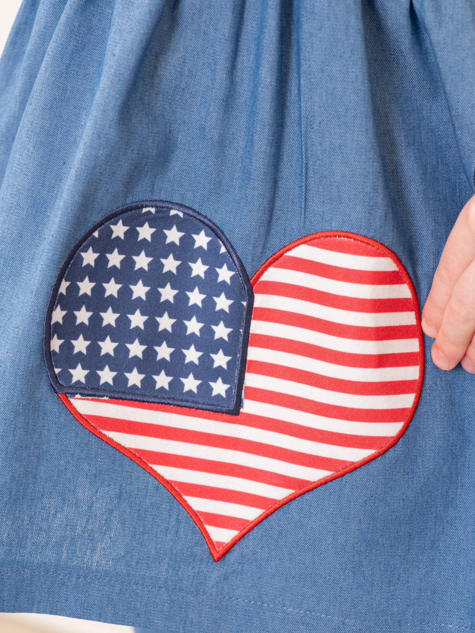 Chambray Stars & Stripes Ruffle Outfit - Marie Nicole Clothing