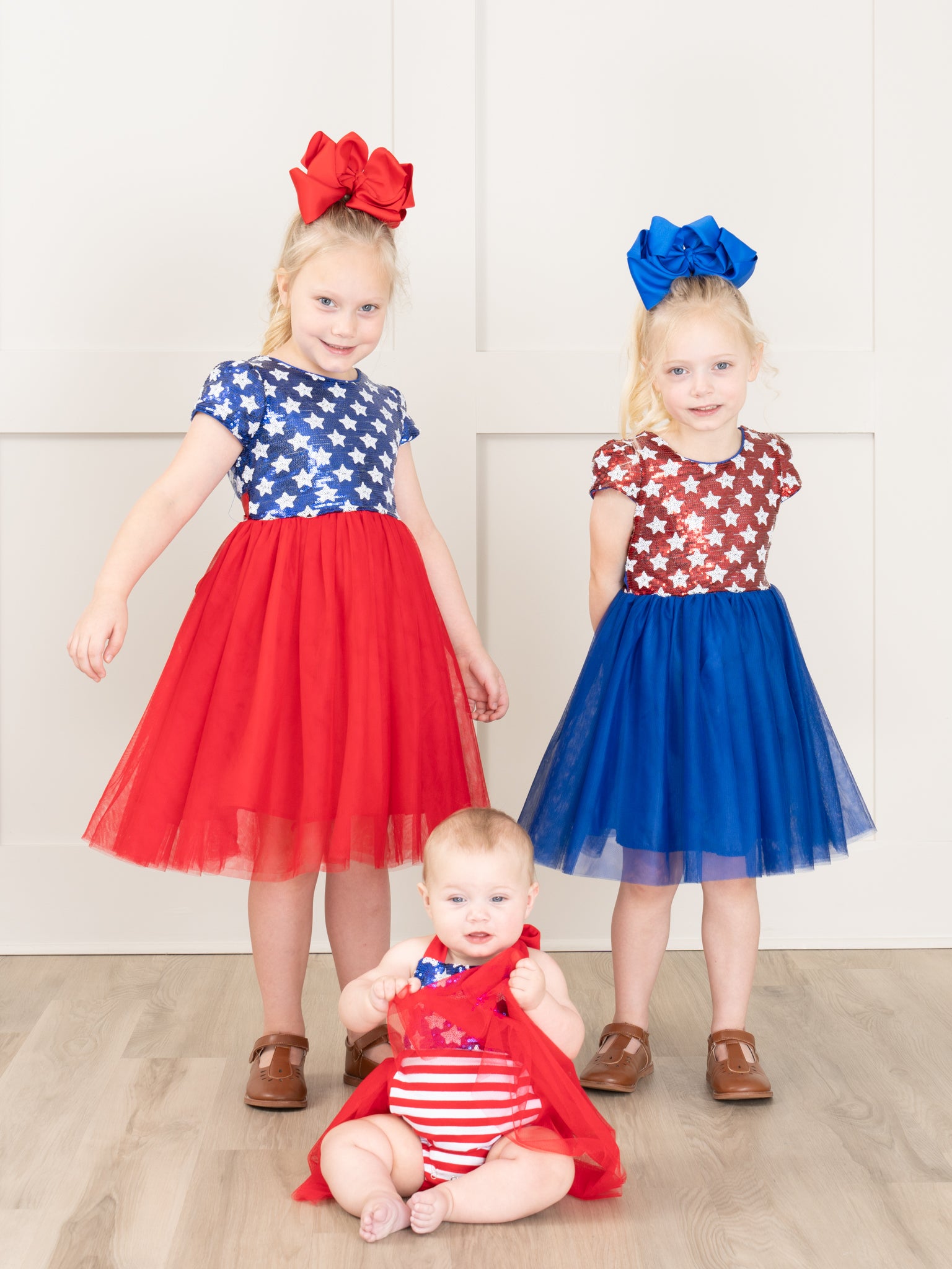 Stars & Stripes Sequin Red Tulle Dress - Marie Nicole Clothing