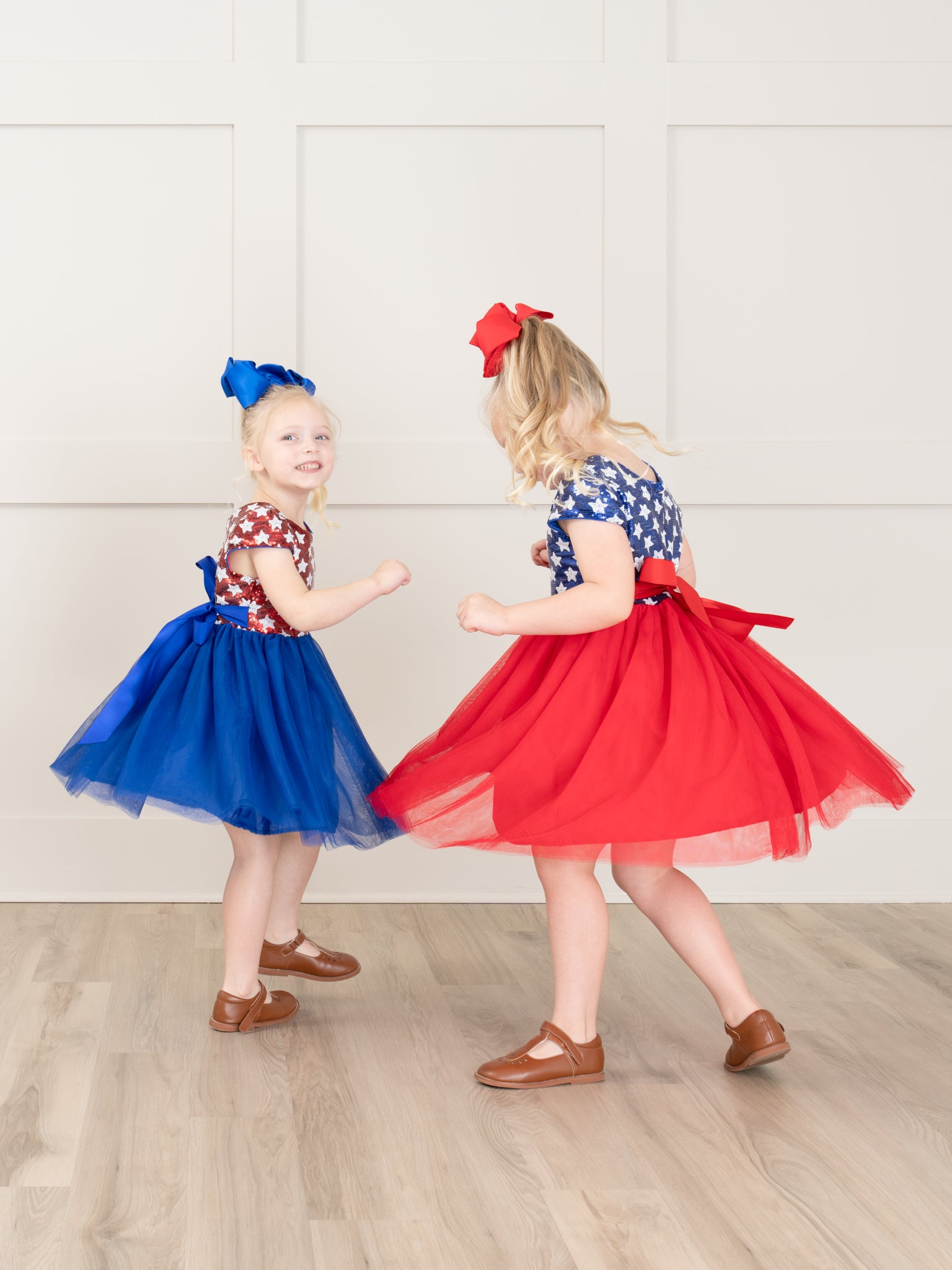 Stars & Stripes Sequin Red Tulle Dress - Marie Nicole Clothing