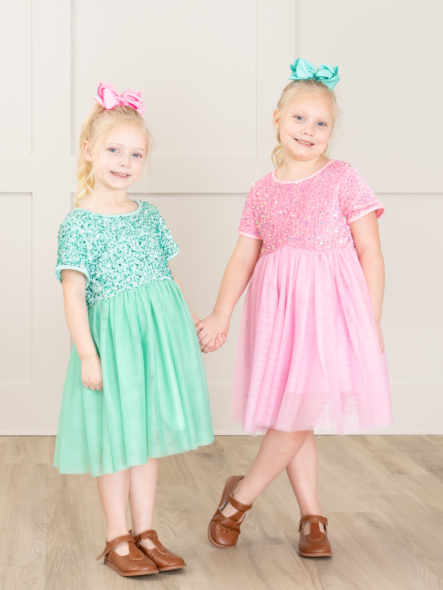 Seafoam Sparkly Tulle Dress - Marie Nicole Clothing