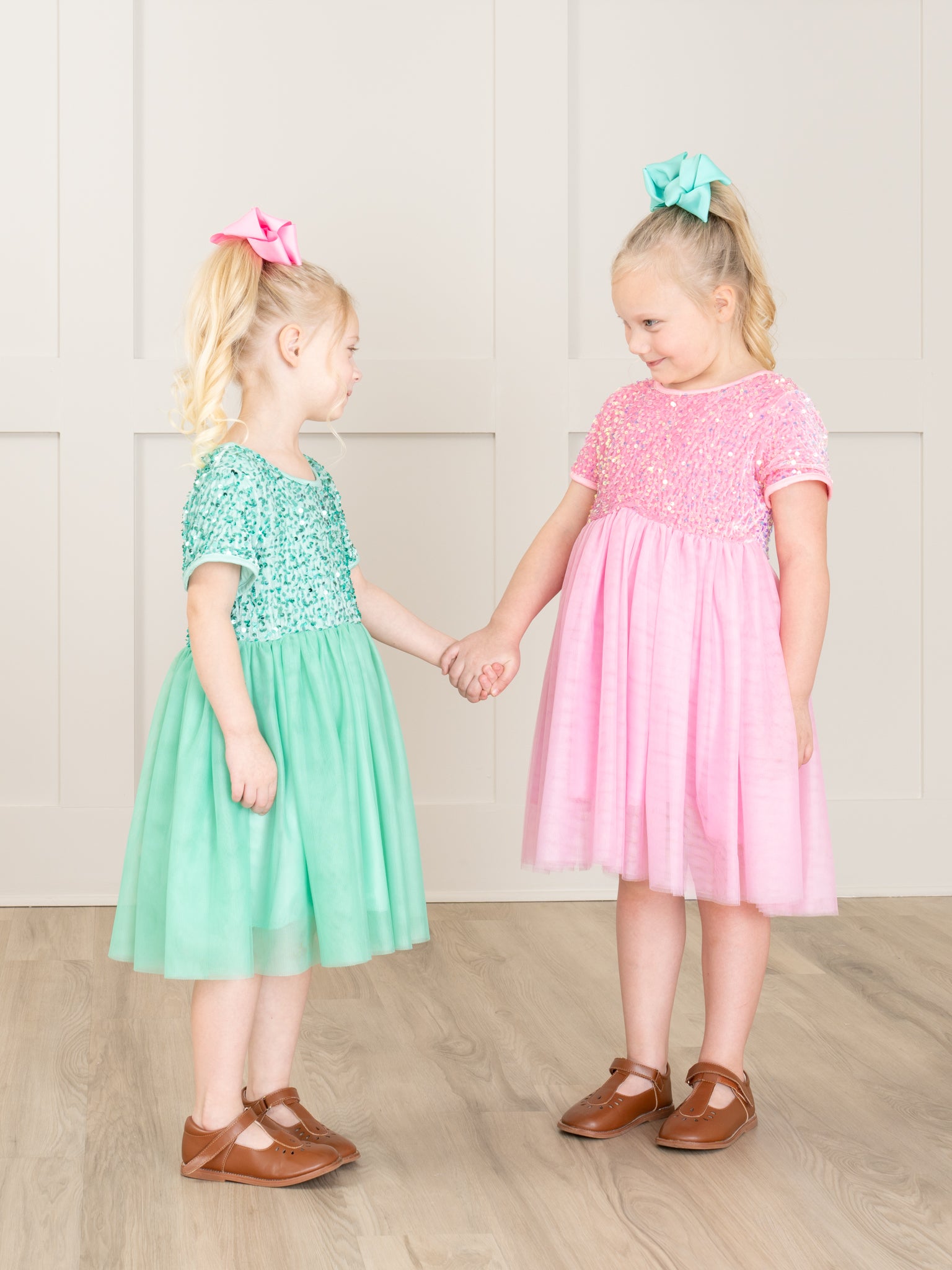 Seafoam Sparkly Tulle Dress - Marie Nicole Clothing