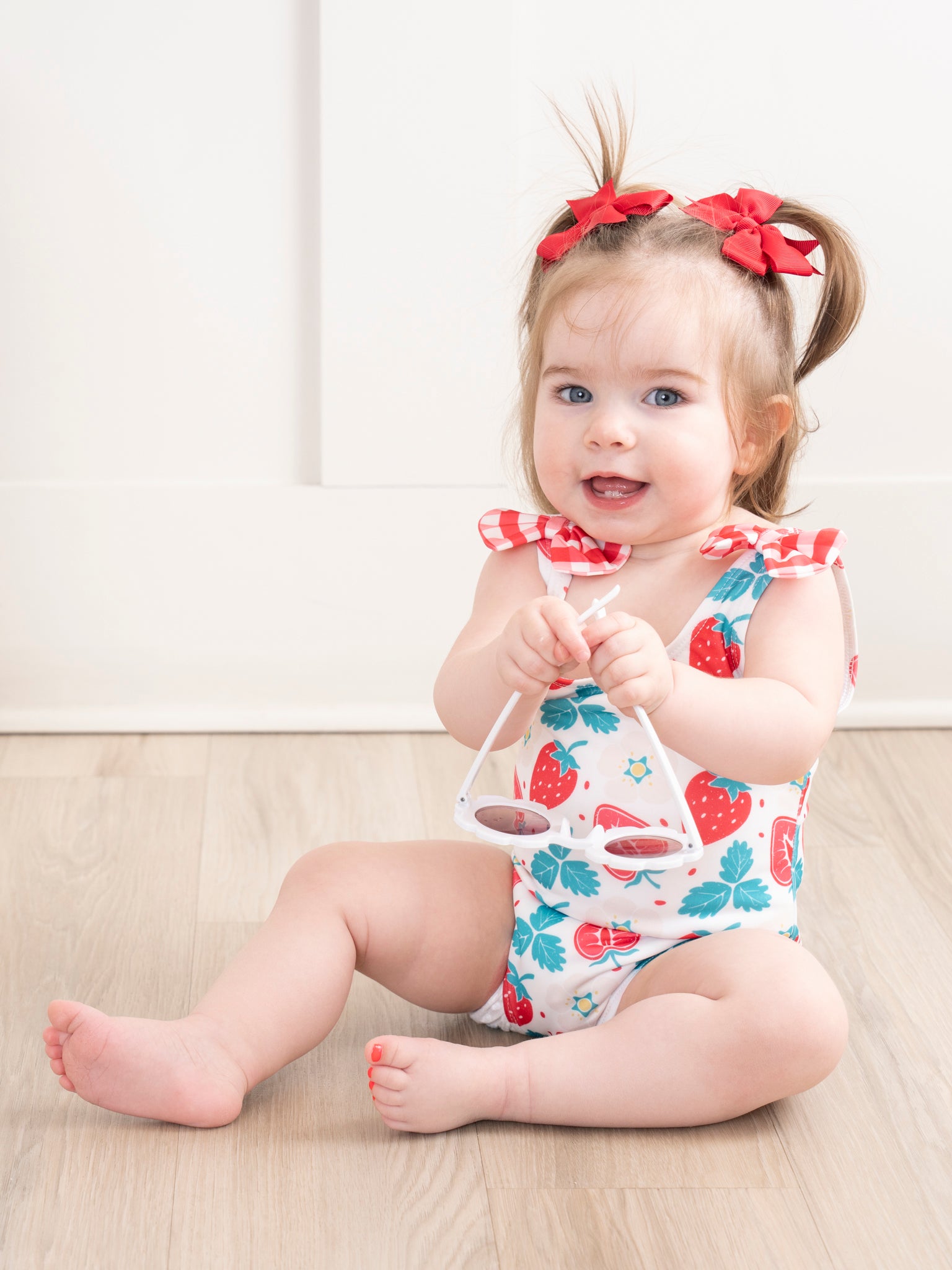 Strawberry Gingham One - Piece Swimsuit - Marie Nicole Clothing