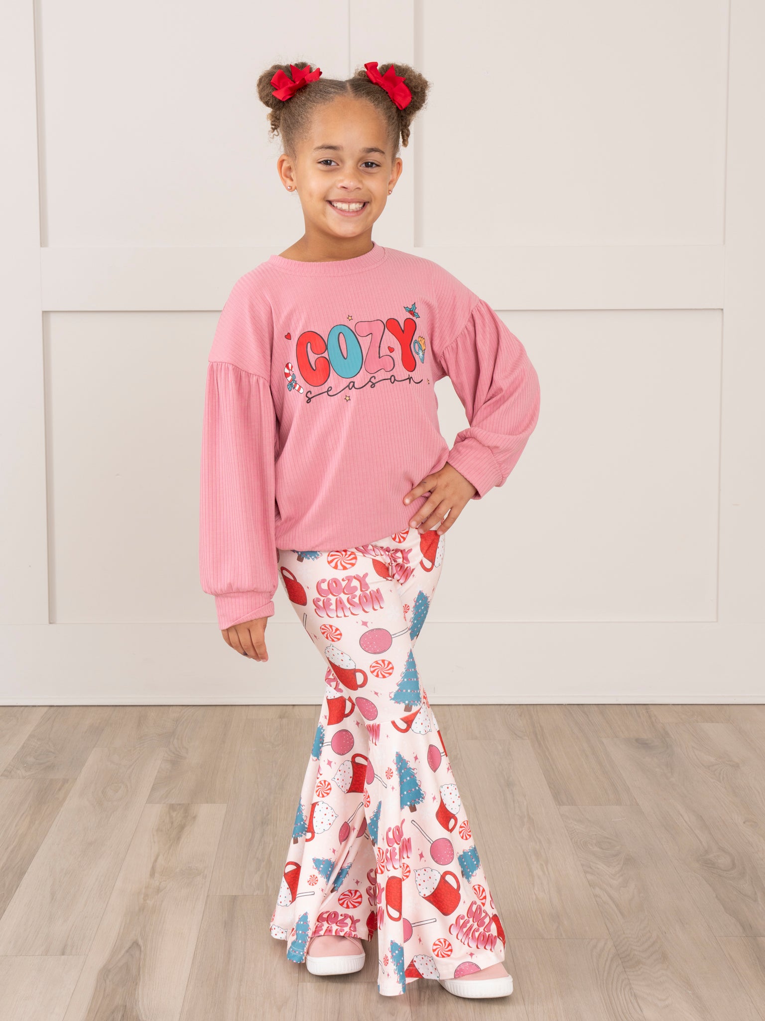 Rose "Cozy Vibes" Bell Bottoms Outfit - Marie Nicole Clothing