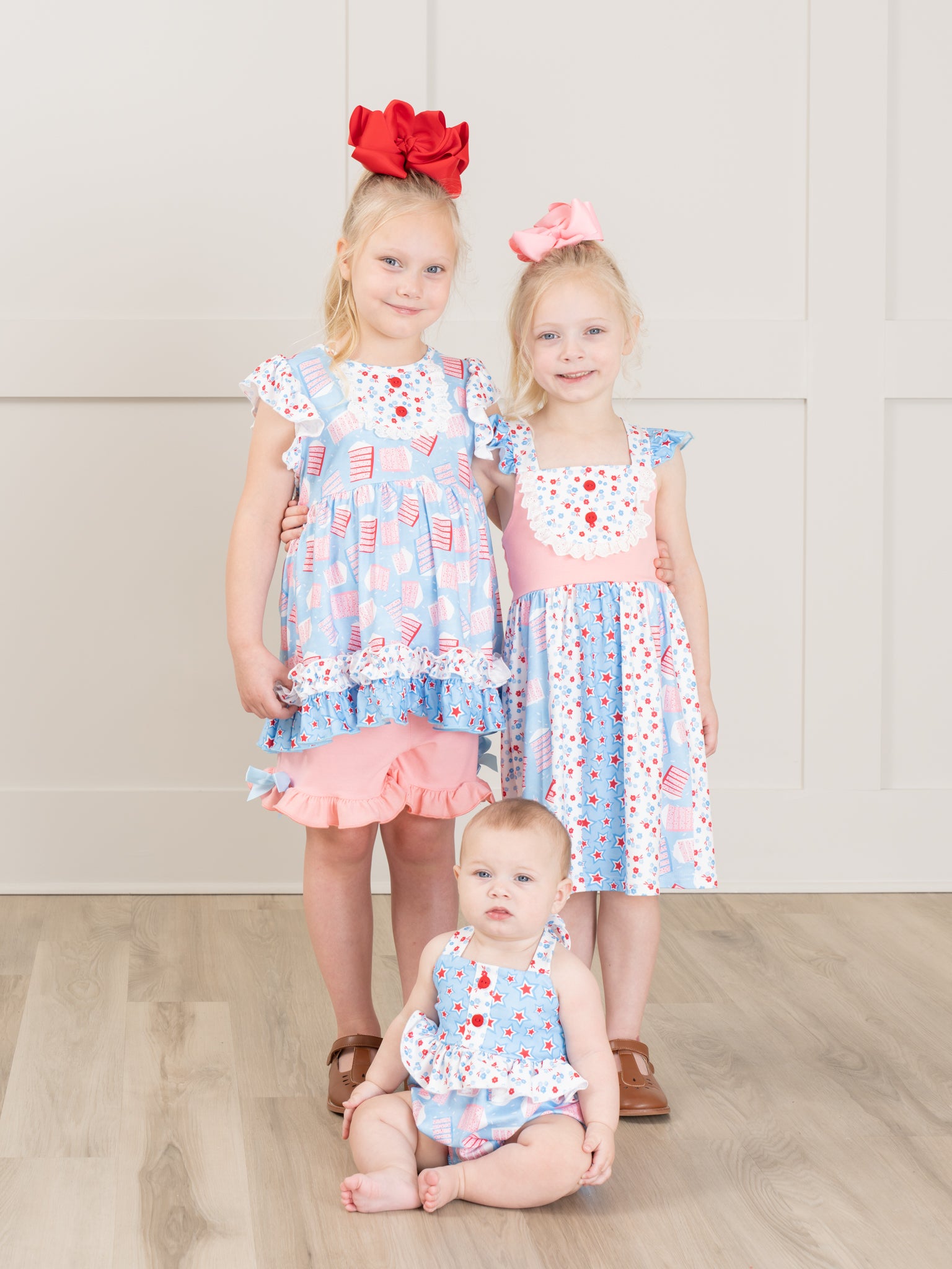 Patriotic Cake Ruffle Outfit - Marie Nicole Clothing