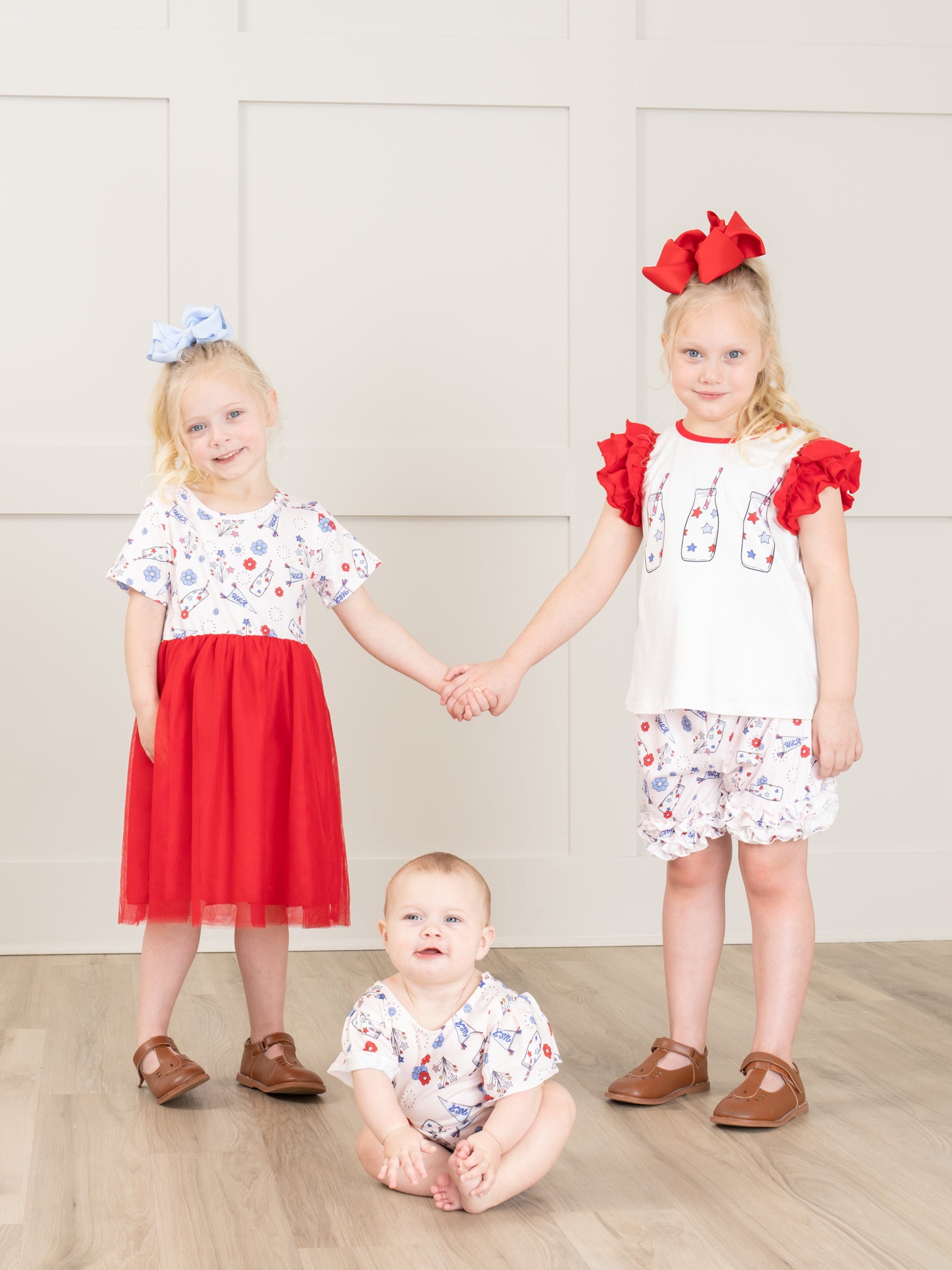 Patriotic Floral Tulle Dress - Marie Nicole Clothing