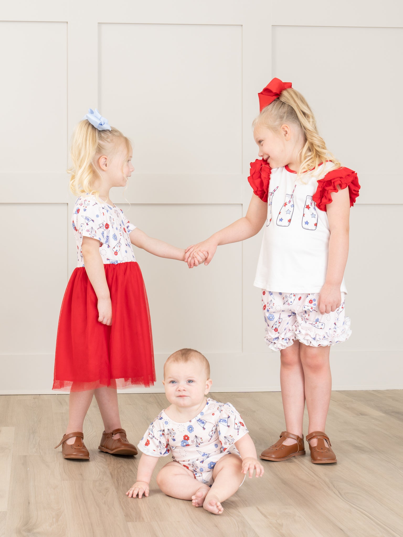 Patriotic Floral Icing Ruffle Outfit - Marie Nicole Clothing