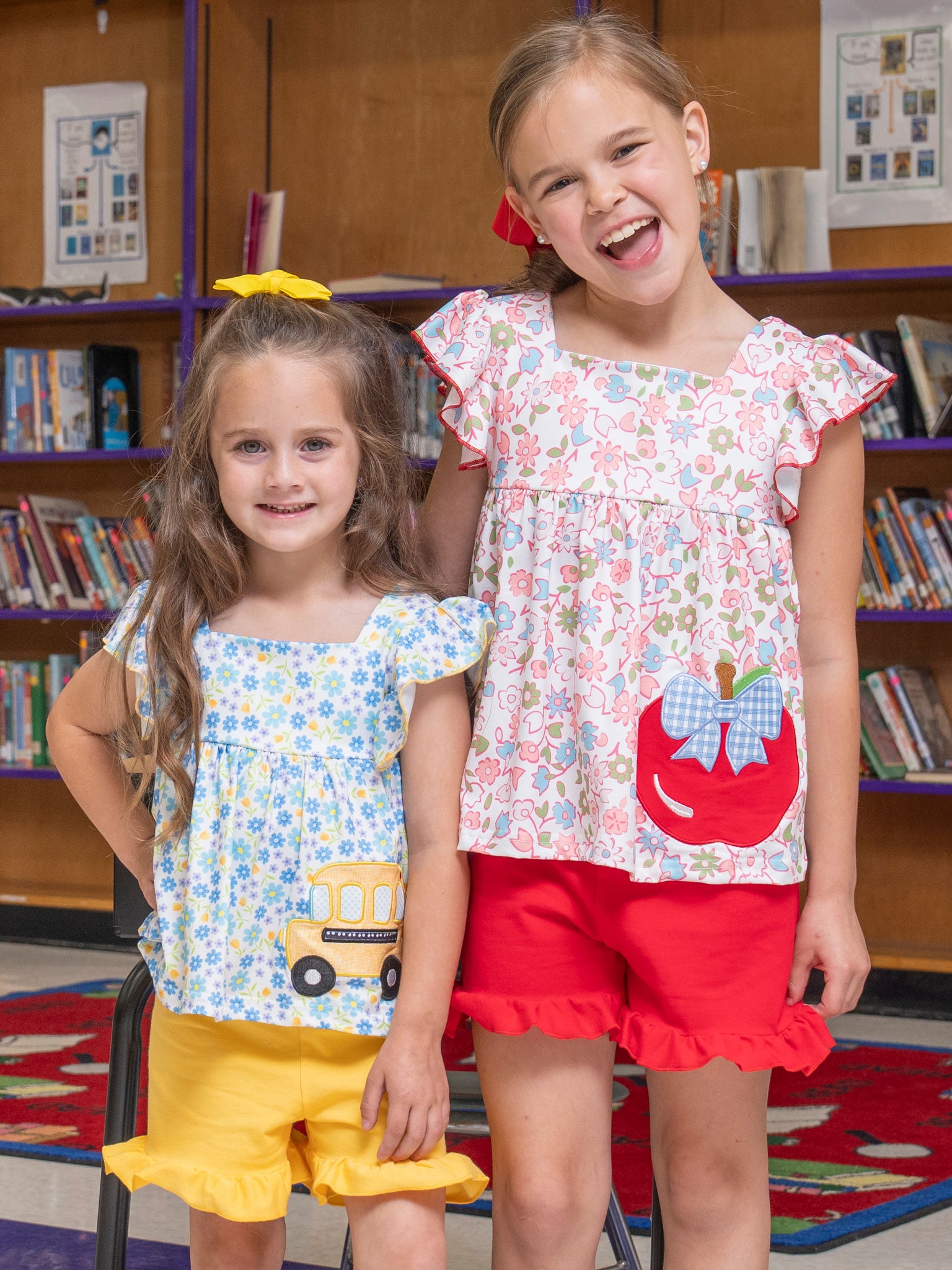 Floral Embroidered Red Delicious Ruffle Outfit - Marie Nicole Clothing