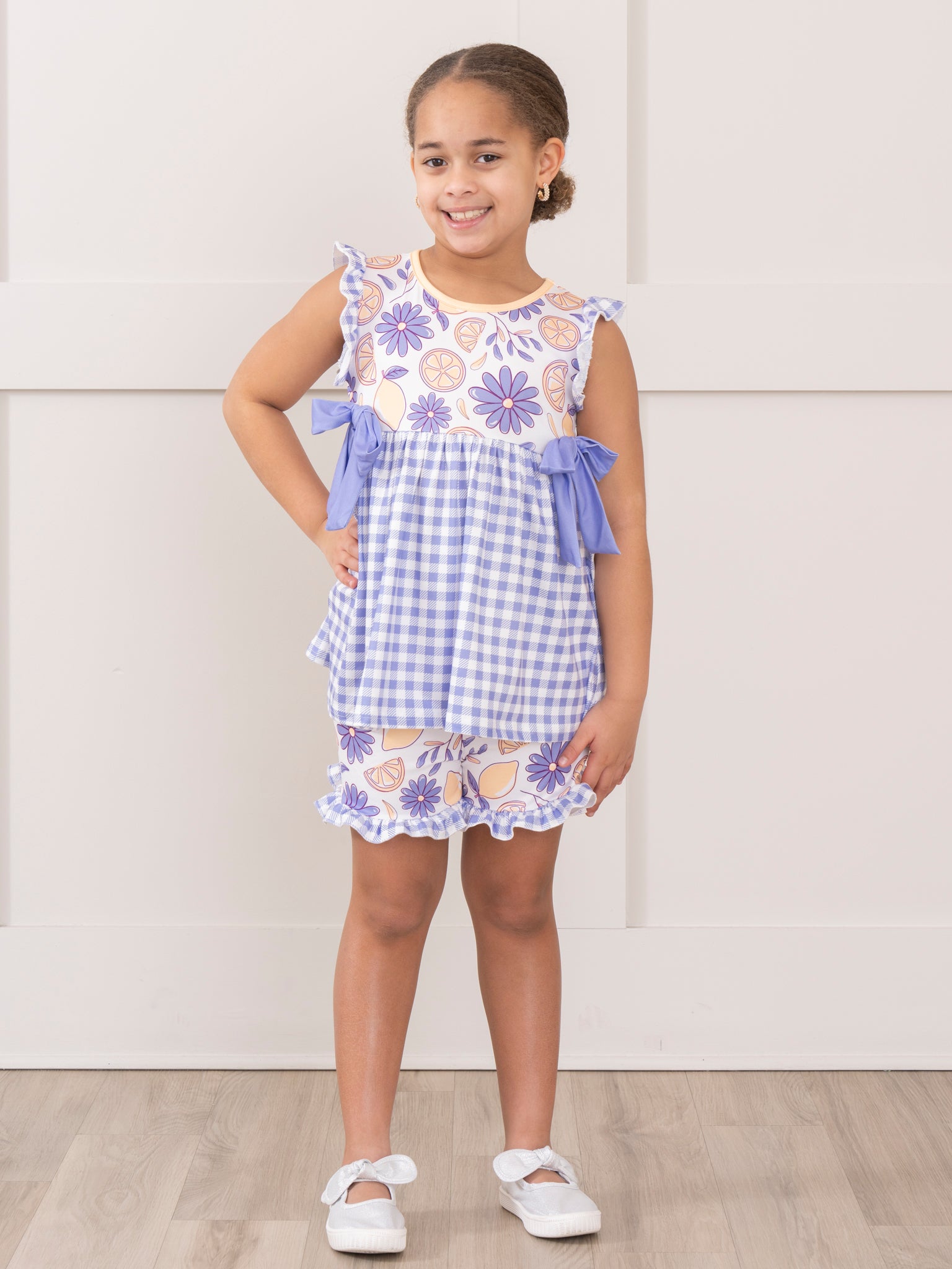 Lemon & Lavender Daisies Bloomers Outfit - Marie Nicole Clothing