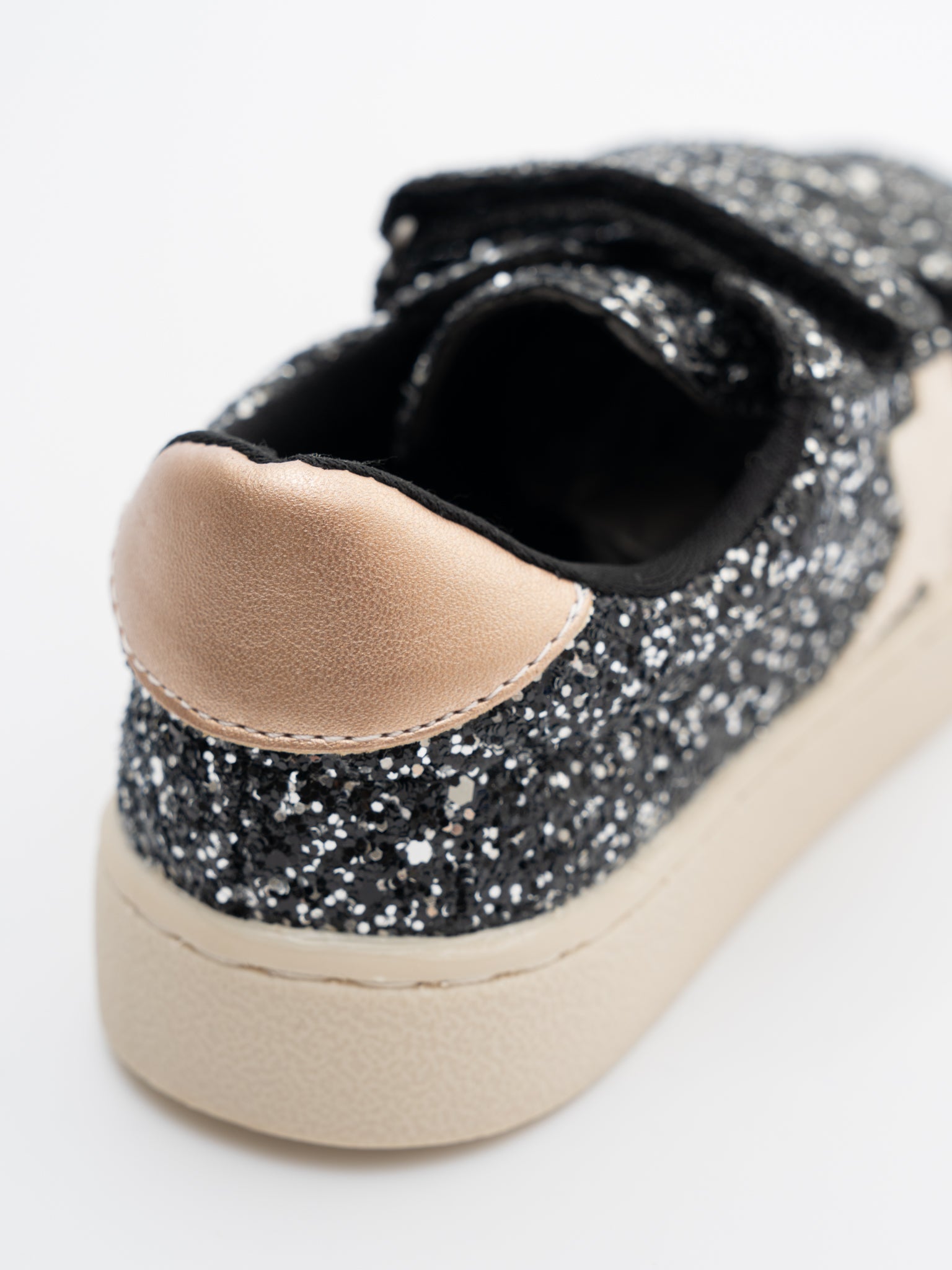 Sparkly Black Velcro Sneakers - Marie Nicole Clothing