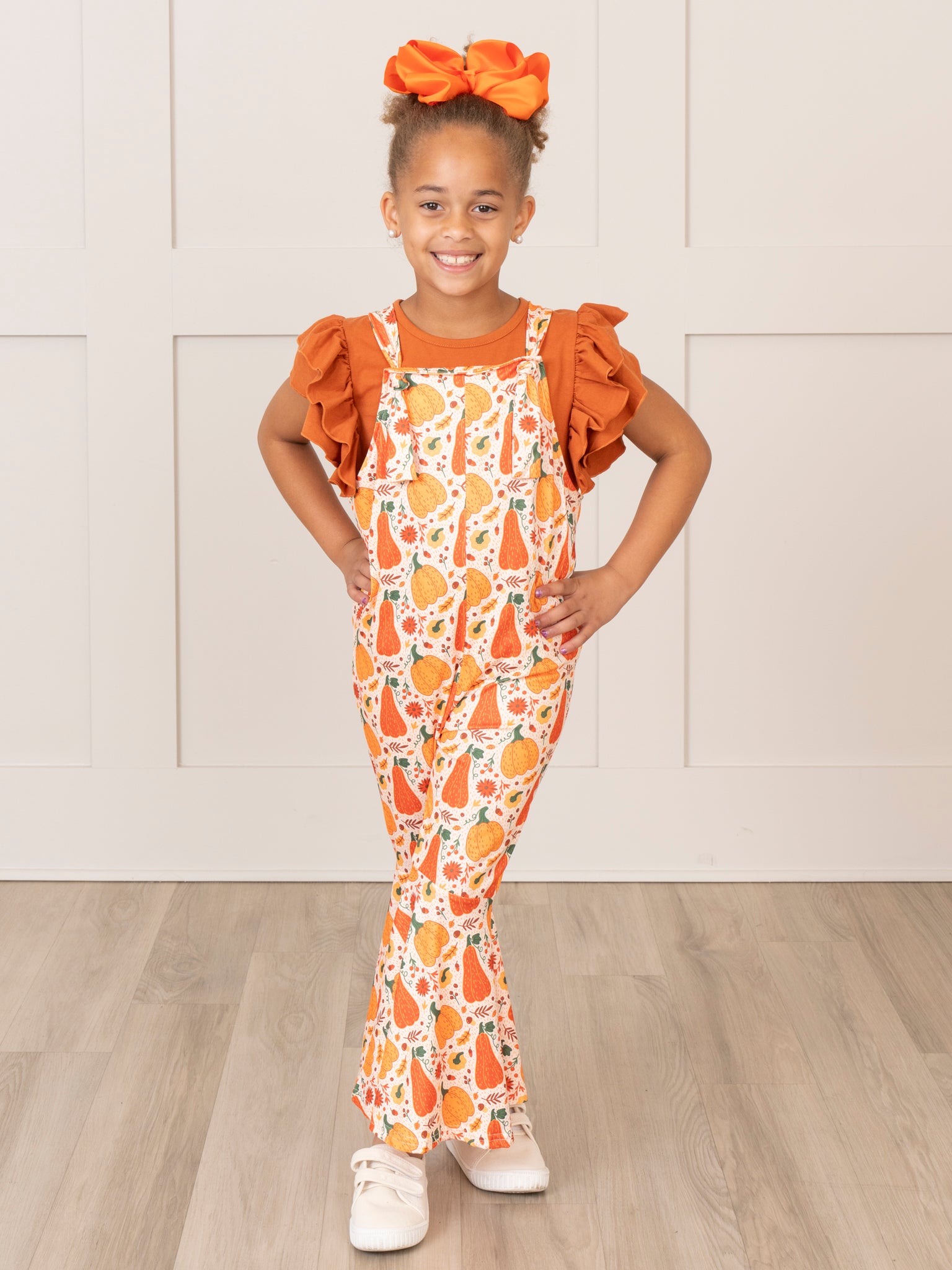 Orange Gourd Party Overalls Set - Marie Nicole Clothing