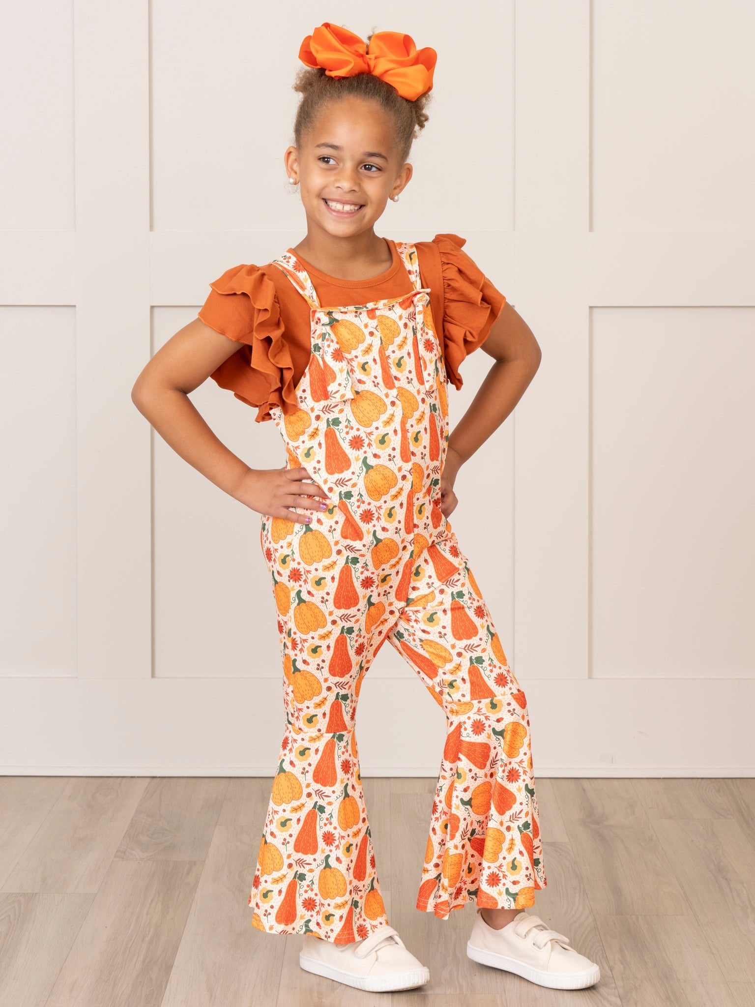 Orange Gourd Party Overalls Set - Marie Nicole Clothing