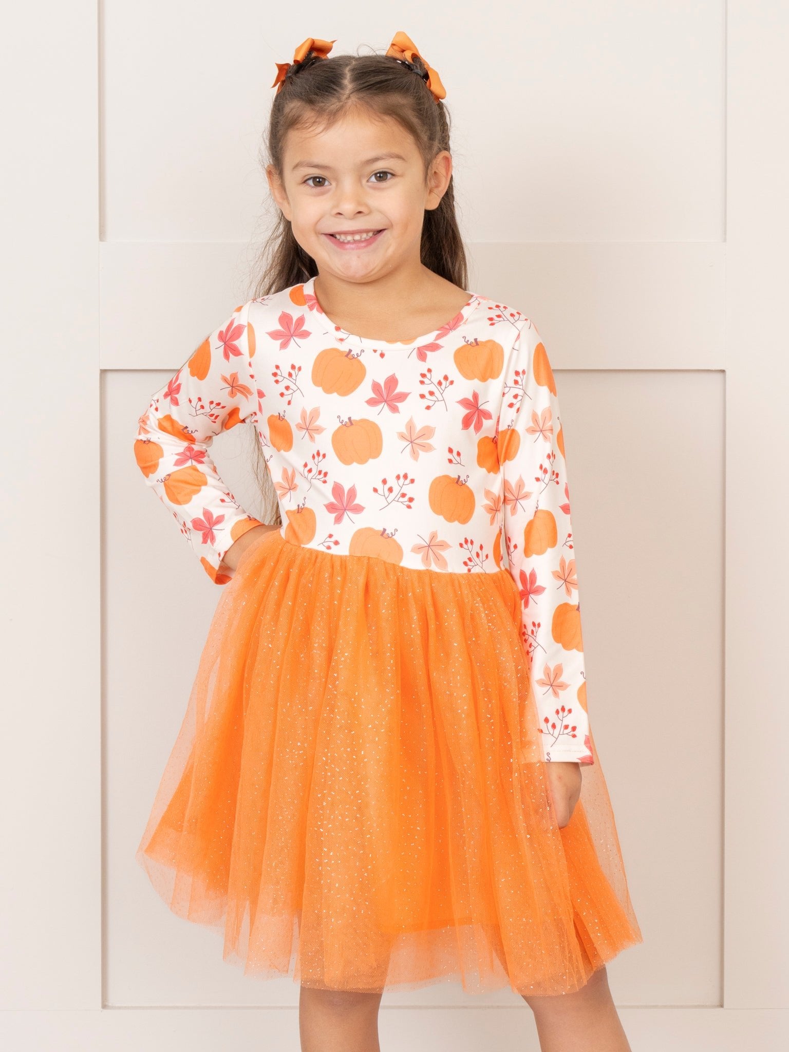 Pumpkin Sparkle Tulle Dress - Marie Nicole Clothing