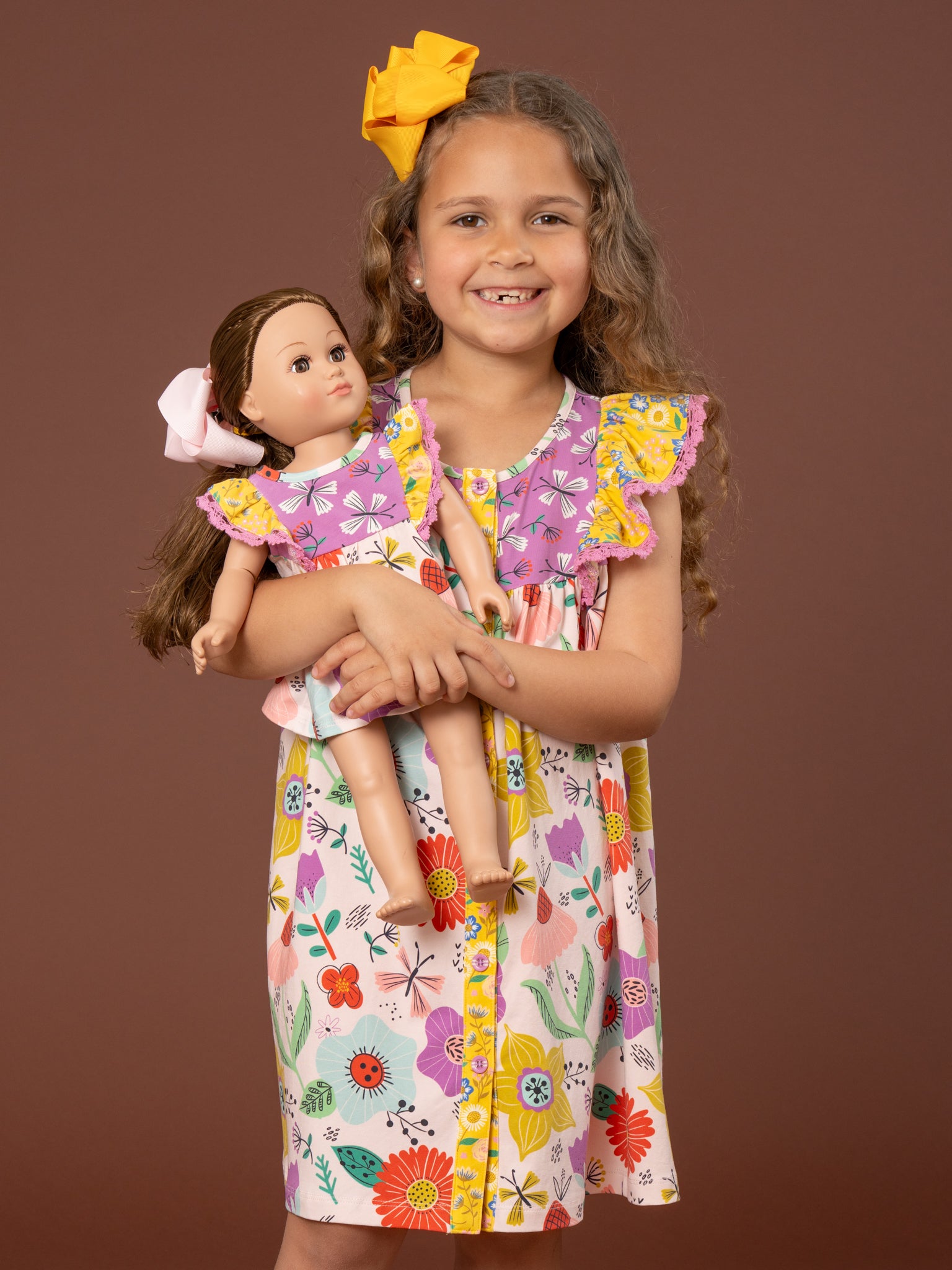 Butterfly Blooms Ruffle Tank Dress for 18" Doll - Marie Nicole Clothing