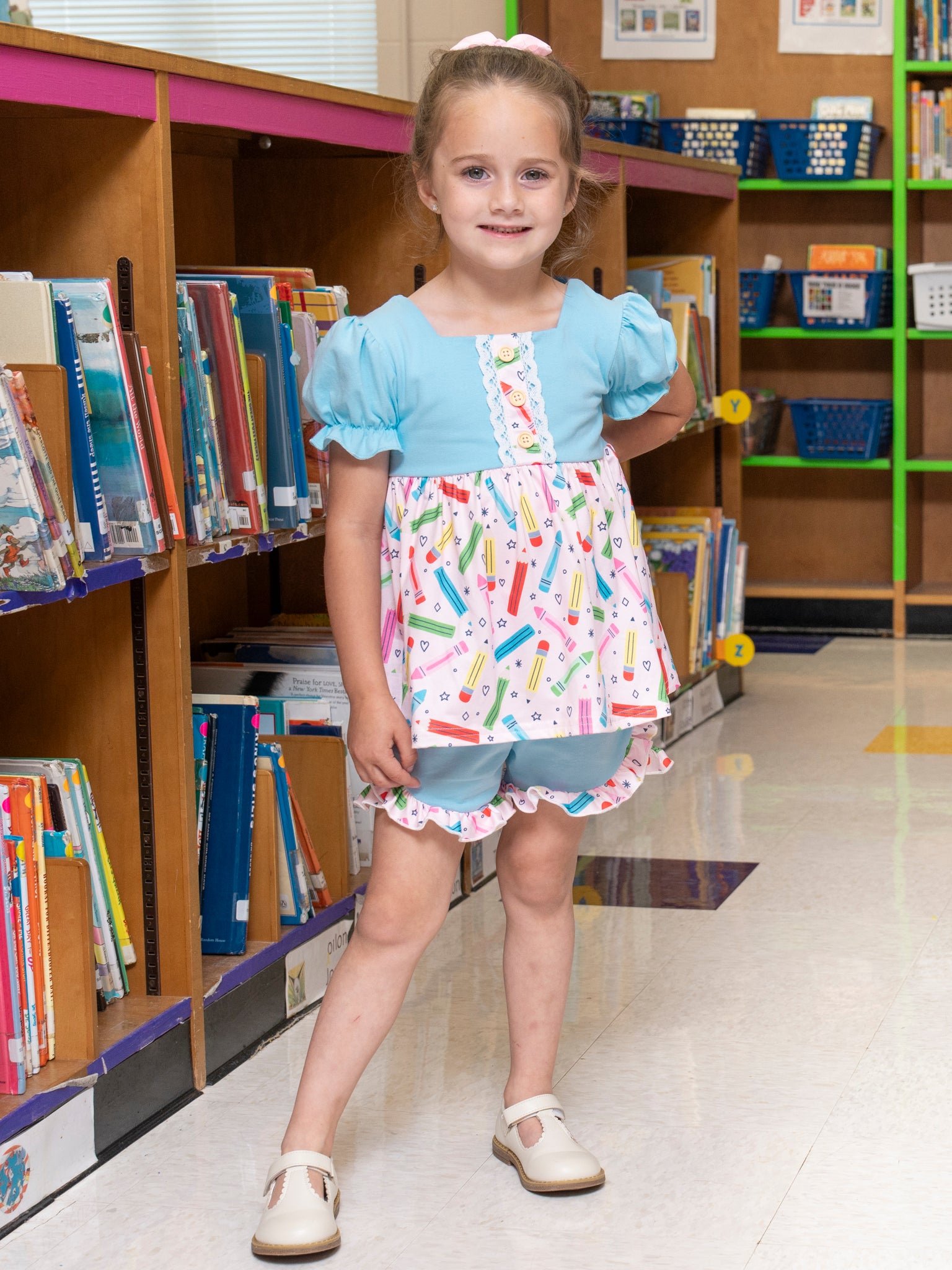 Crayon Party Ruffle Outfit - Marie Nicole Clothing