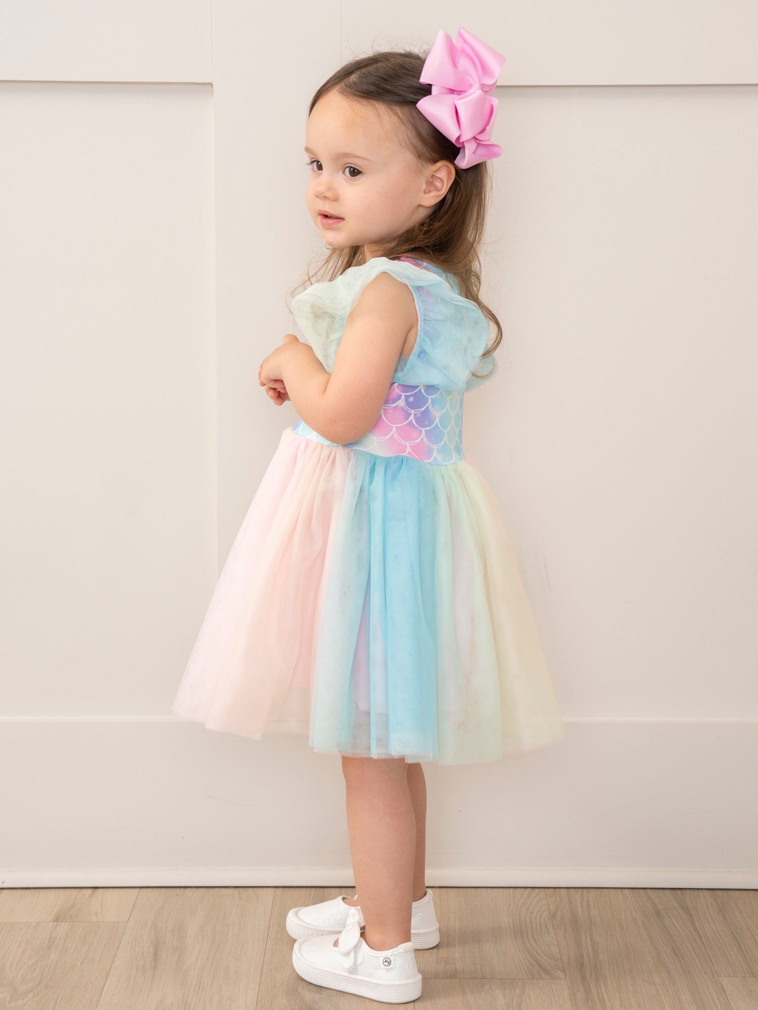 Mermaid Scales Rainbow Tulle Dress - Marie Nicole Clothing