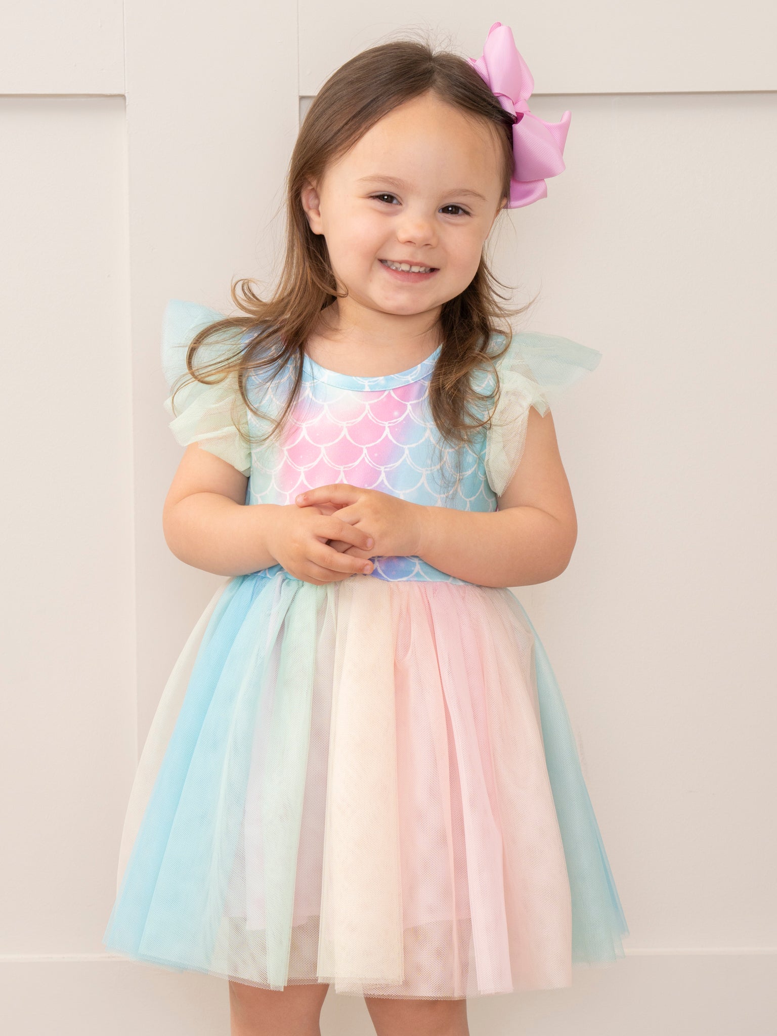 Mermaid Scales Rainbow Tulle Dress - Marie Nicole Clothing