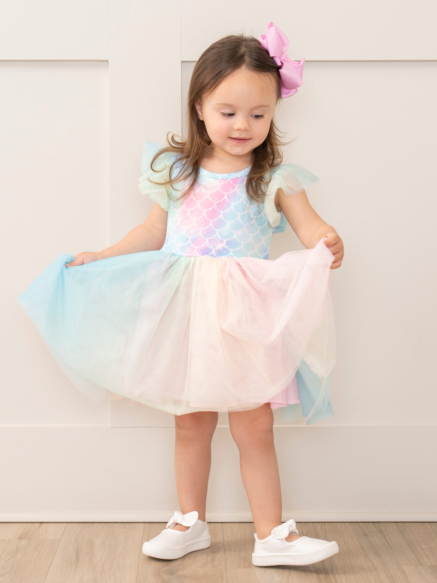 Mermaid Scales Rainbow Tulle Dress - Marie Nicole Clothing