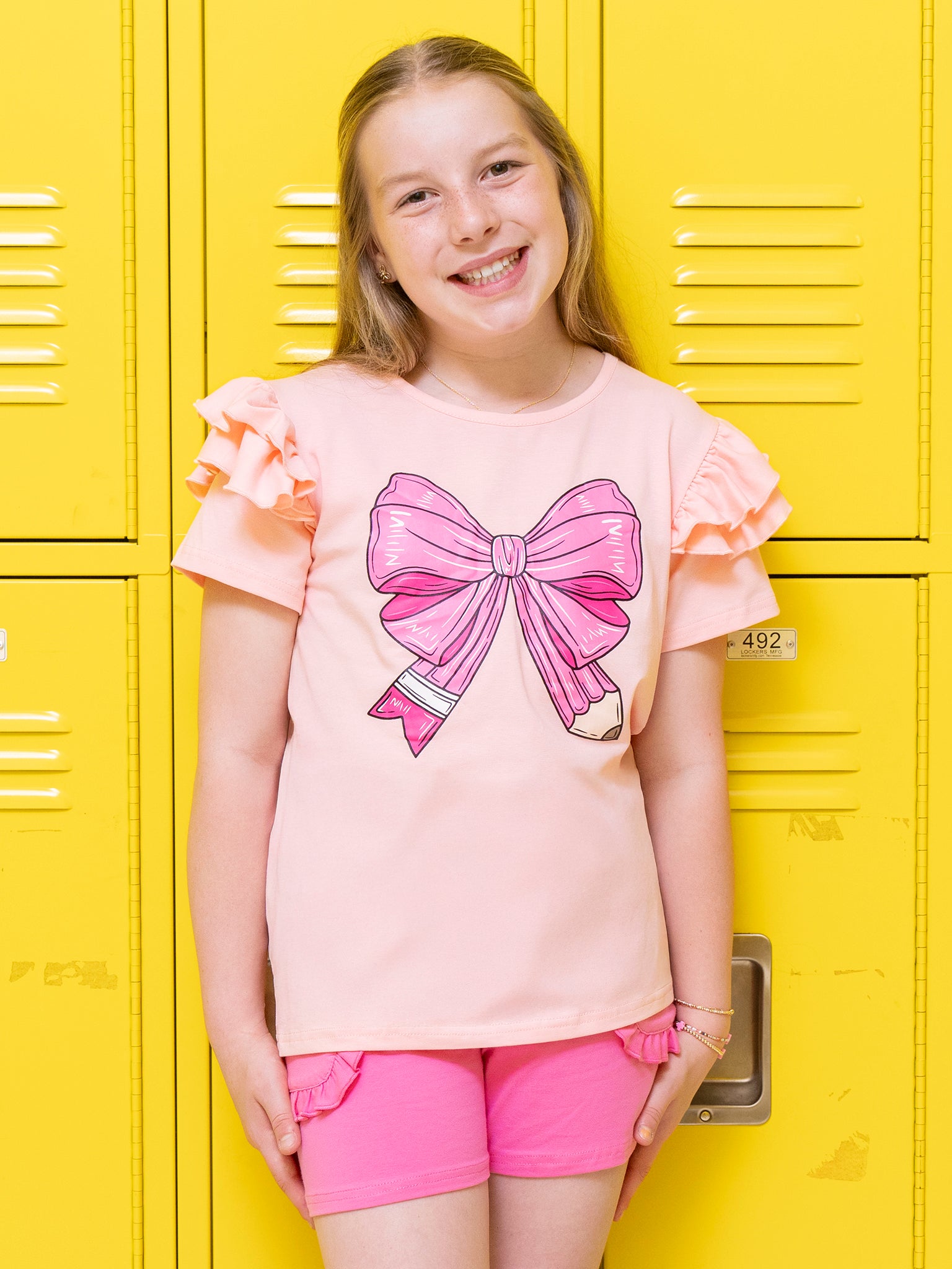 Pencil Bow Ruffle Outfit - Marie Nicole Clothing
