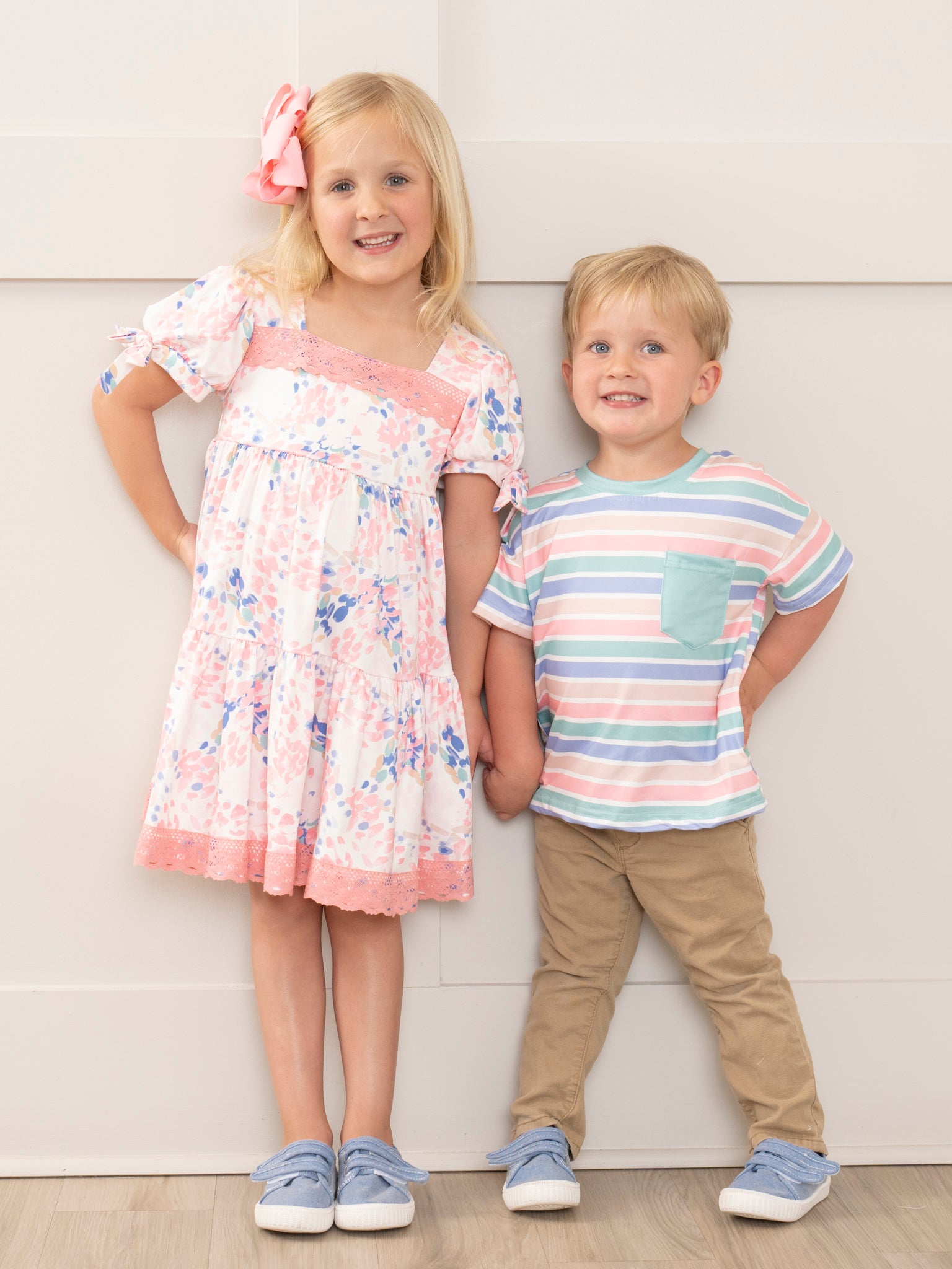 Mauve & Violet Garden Lace Hem Dress - Marie Nicole Clothing