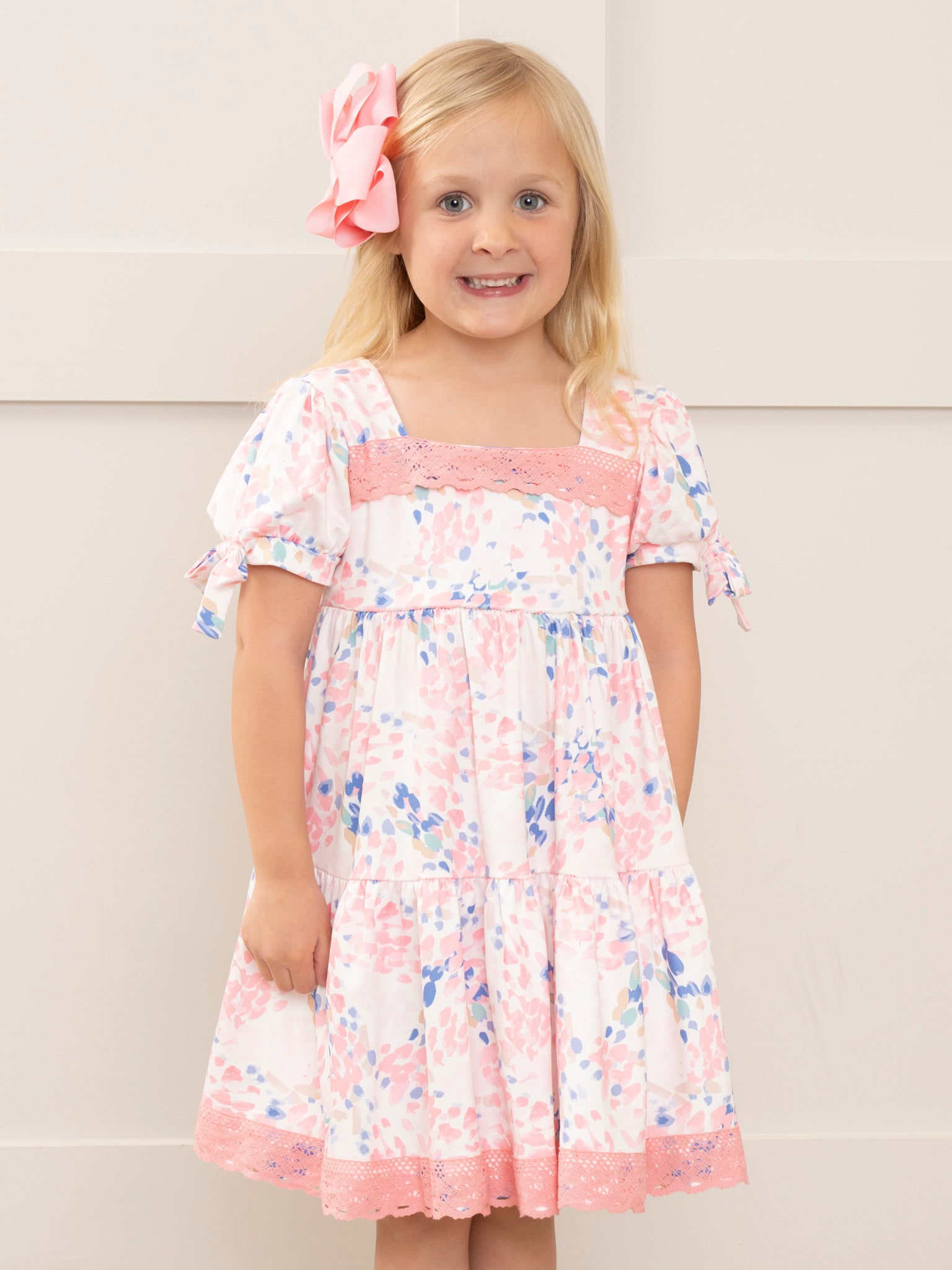 Mauve & Violet Garden Lace Hem Dress - Marie Nicole Clothing