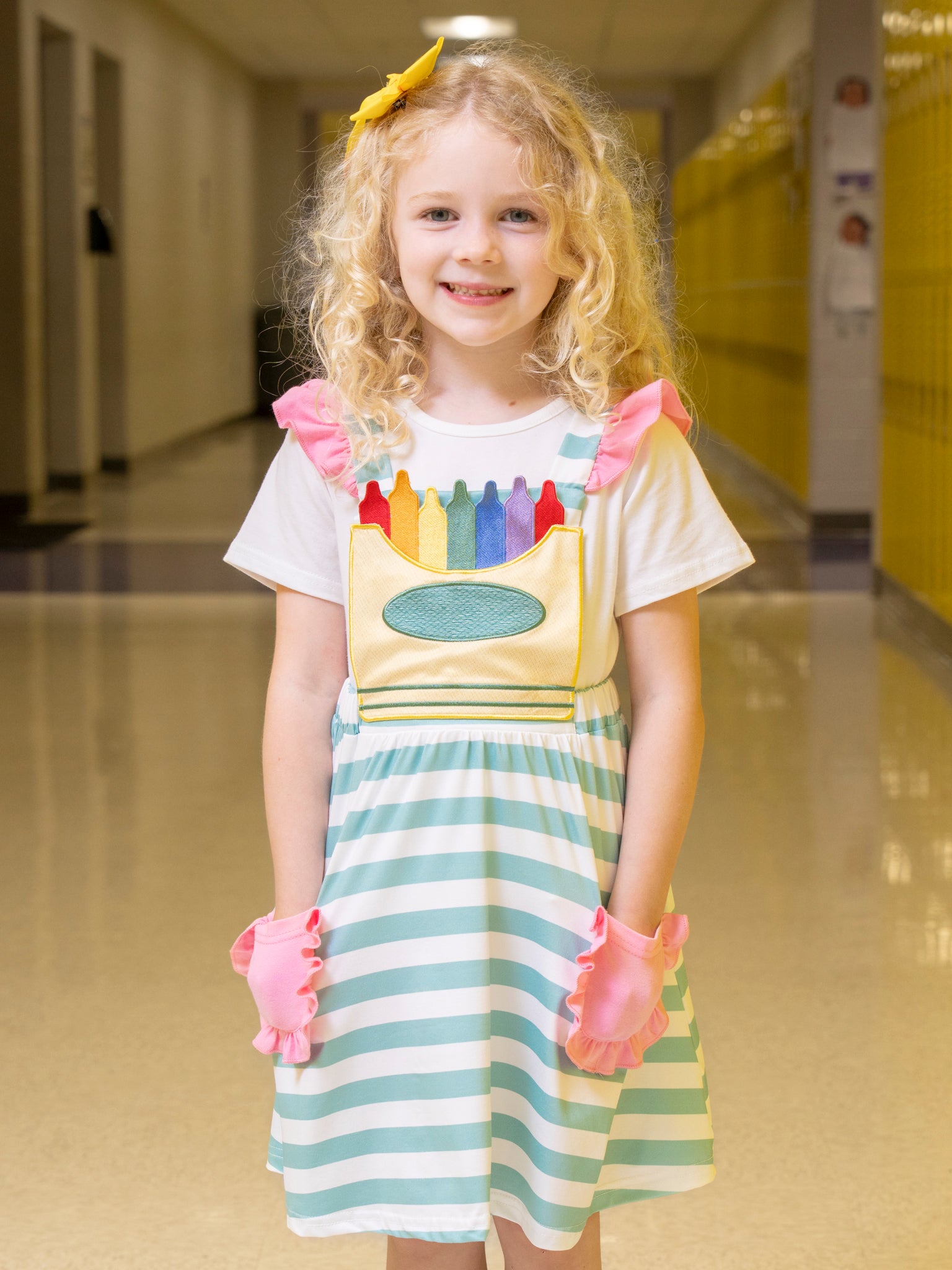 Striped Embroidered Crayon Box Skirtall Outfit - Marie Nicole Clothing