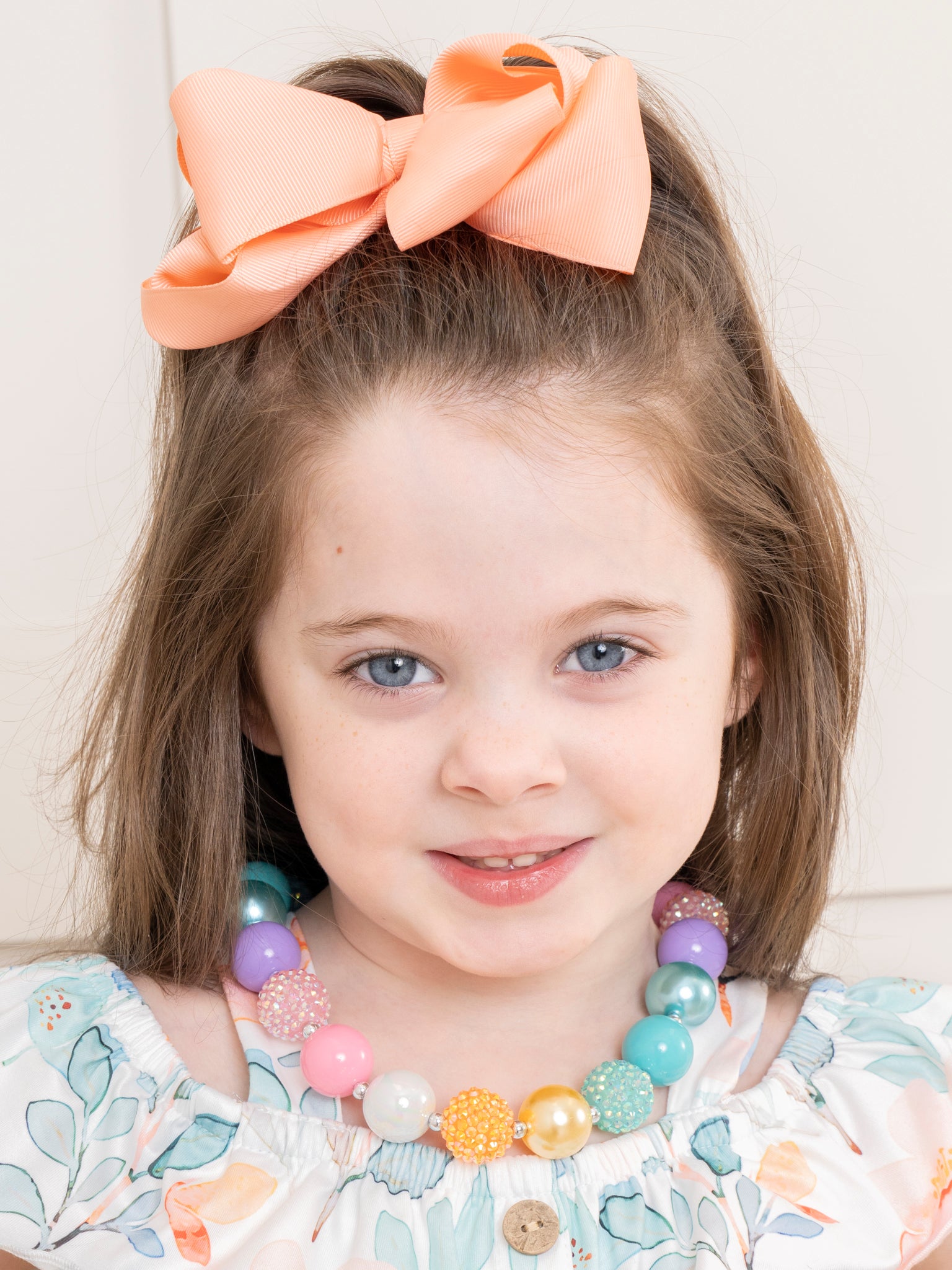 Gold & Teal Sparkle Bubblegum Necklace - Marie Nicole Clothing