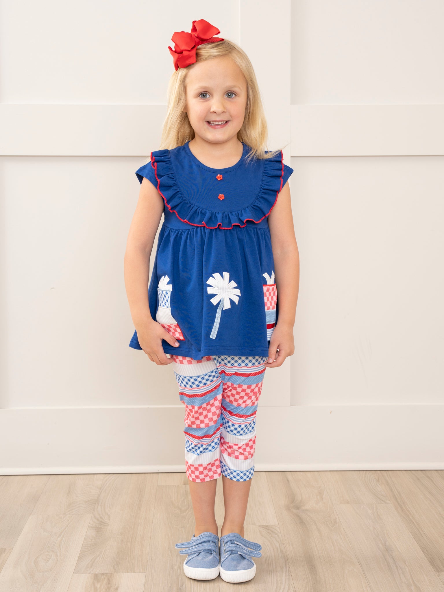 Patriotic Party Ruffle Outfit - Marie Nicole Clothing