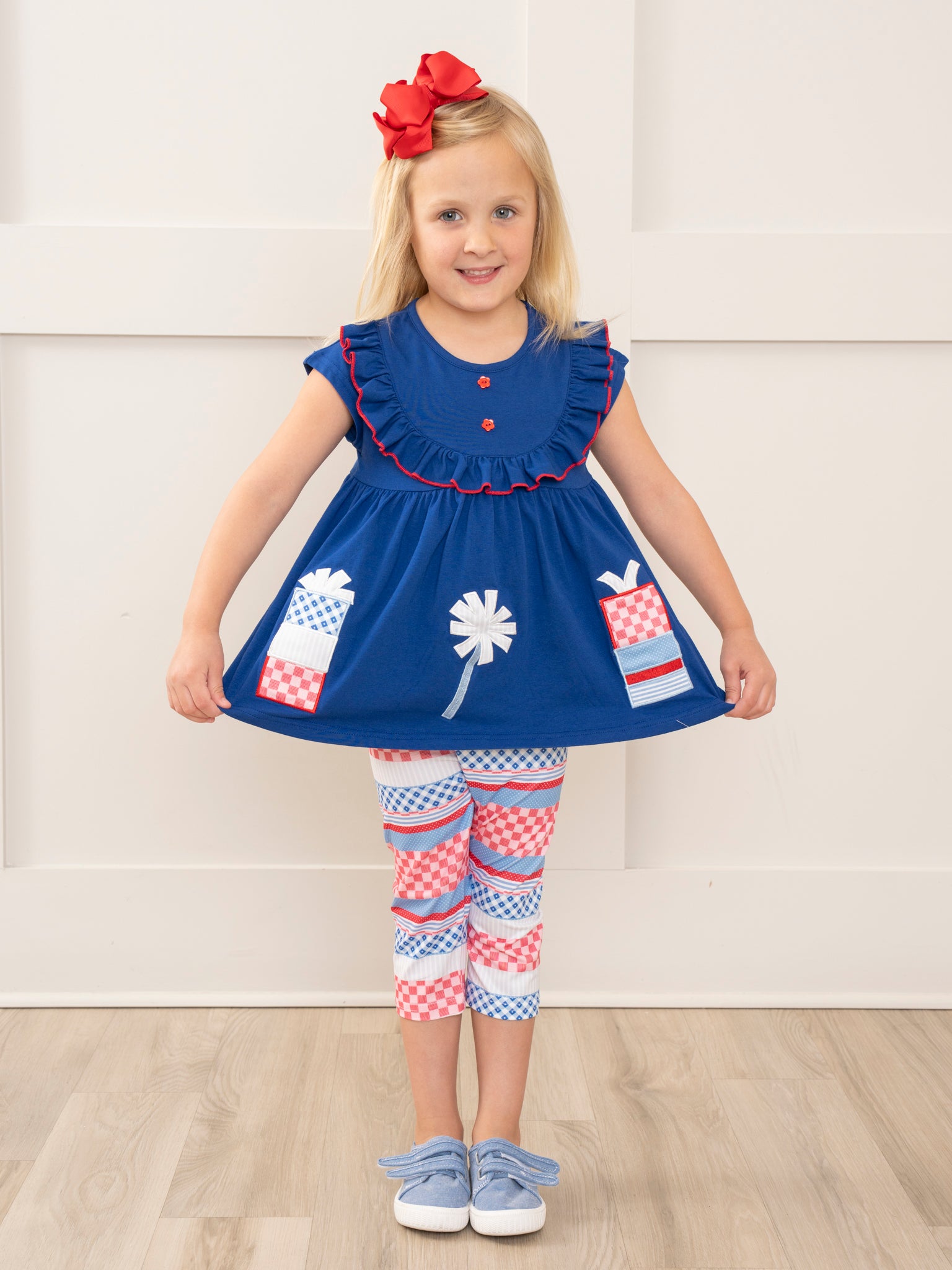 Patriotic Party Ruffle Outfit - Marie Nicole Clothing