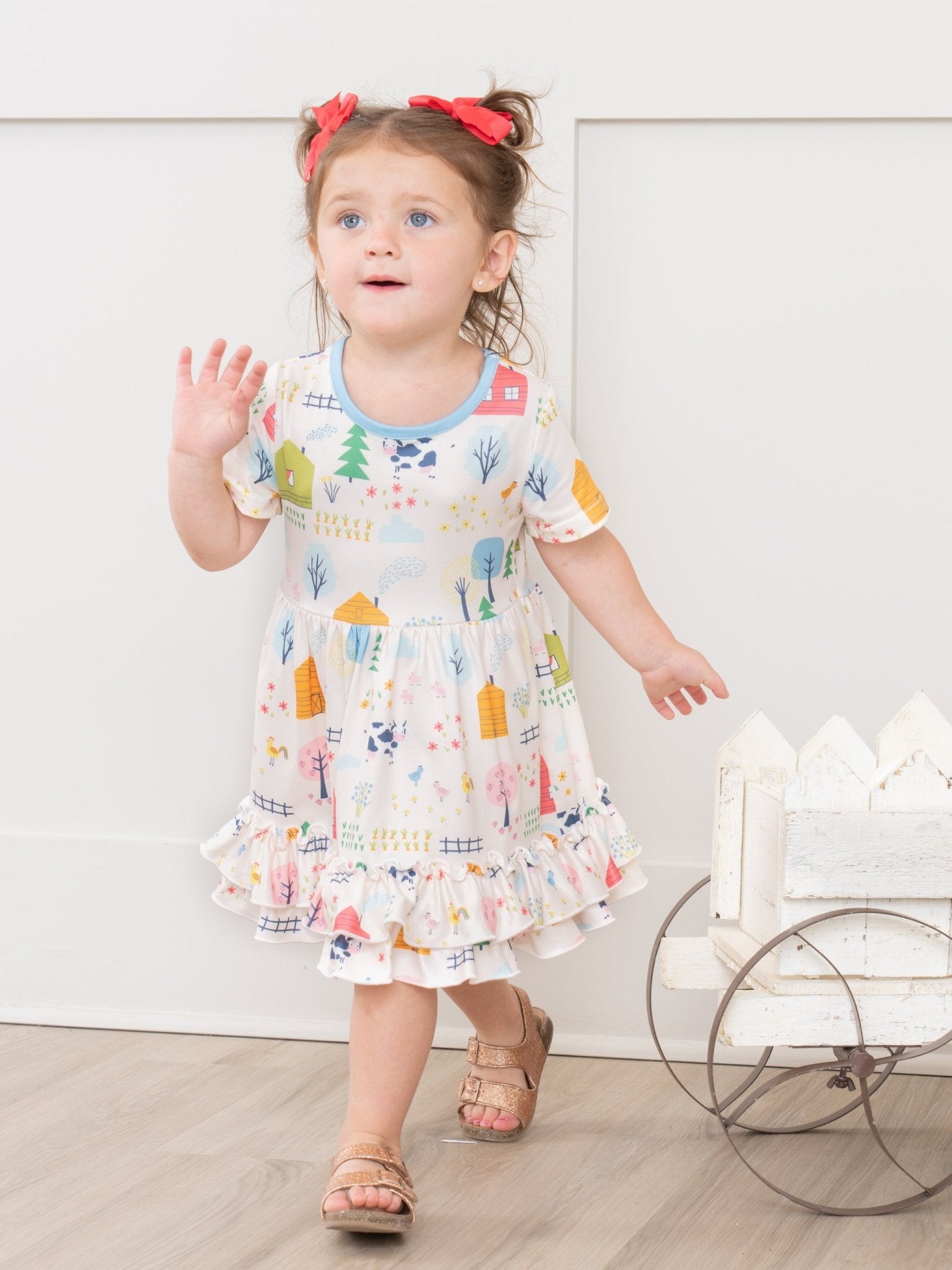 Barn Life Ruffle Dress - Marie Nicole Clothing
