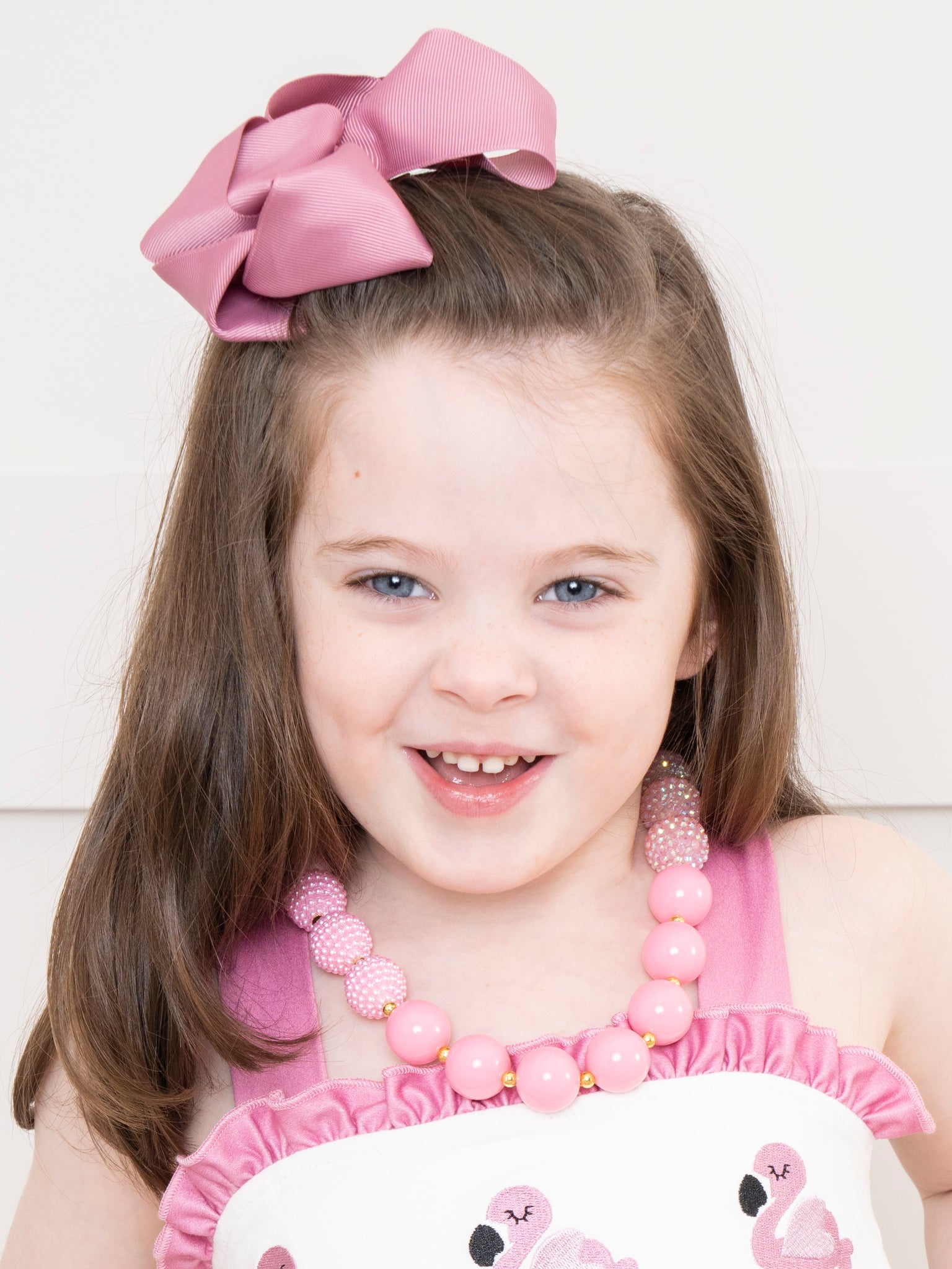 Pink & Pearl Sparkle Bubblegum Necklace - Marie Nicole Clothing