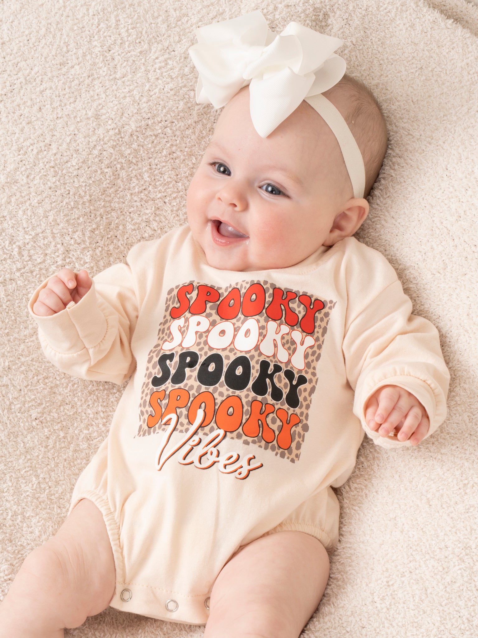 Spookiest Vibes Cream Bubble Romper - Marie Nicole Clothing