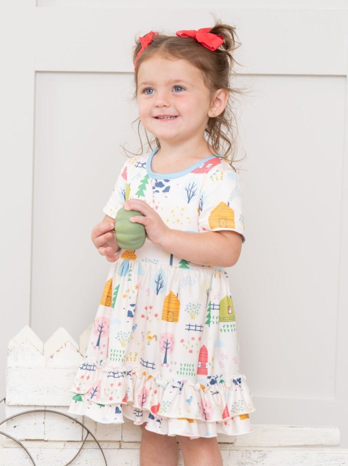 Barn Life Ruffle Dress - Marie Nicole Clothing