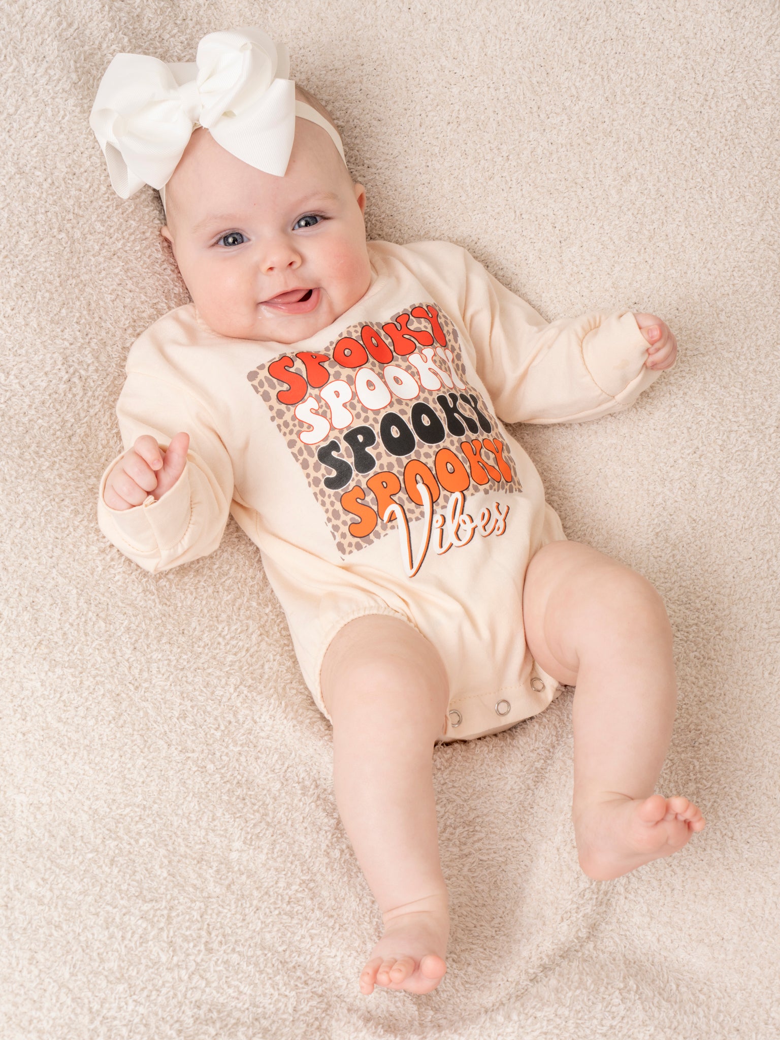 Spookiest Vibes Cream Bubble Romper - Marie Nicole Clothing