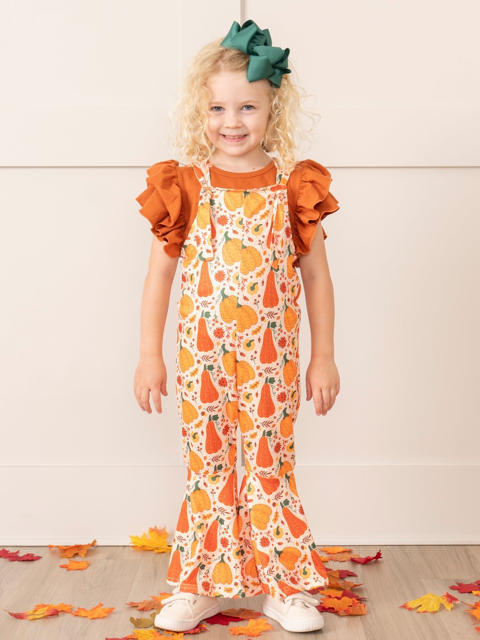 Orange Gourd Party Overalls Set - Marie Nicole Clothing