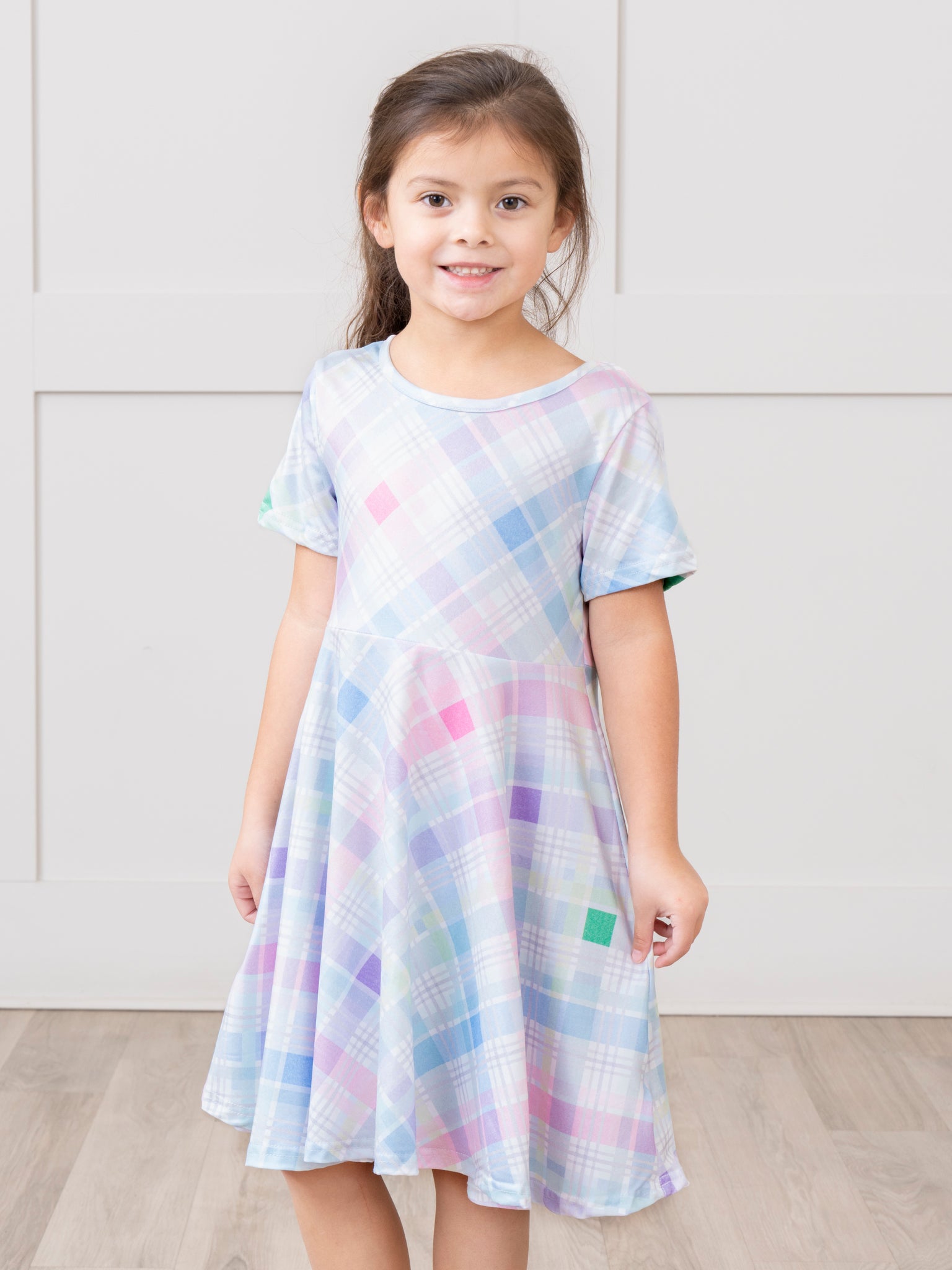 Spring Plaid Swing Dress - Marie Nicole Clothing