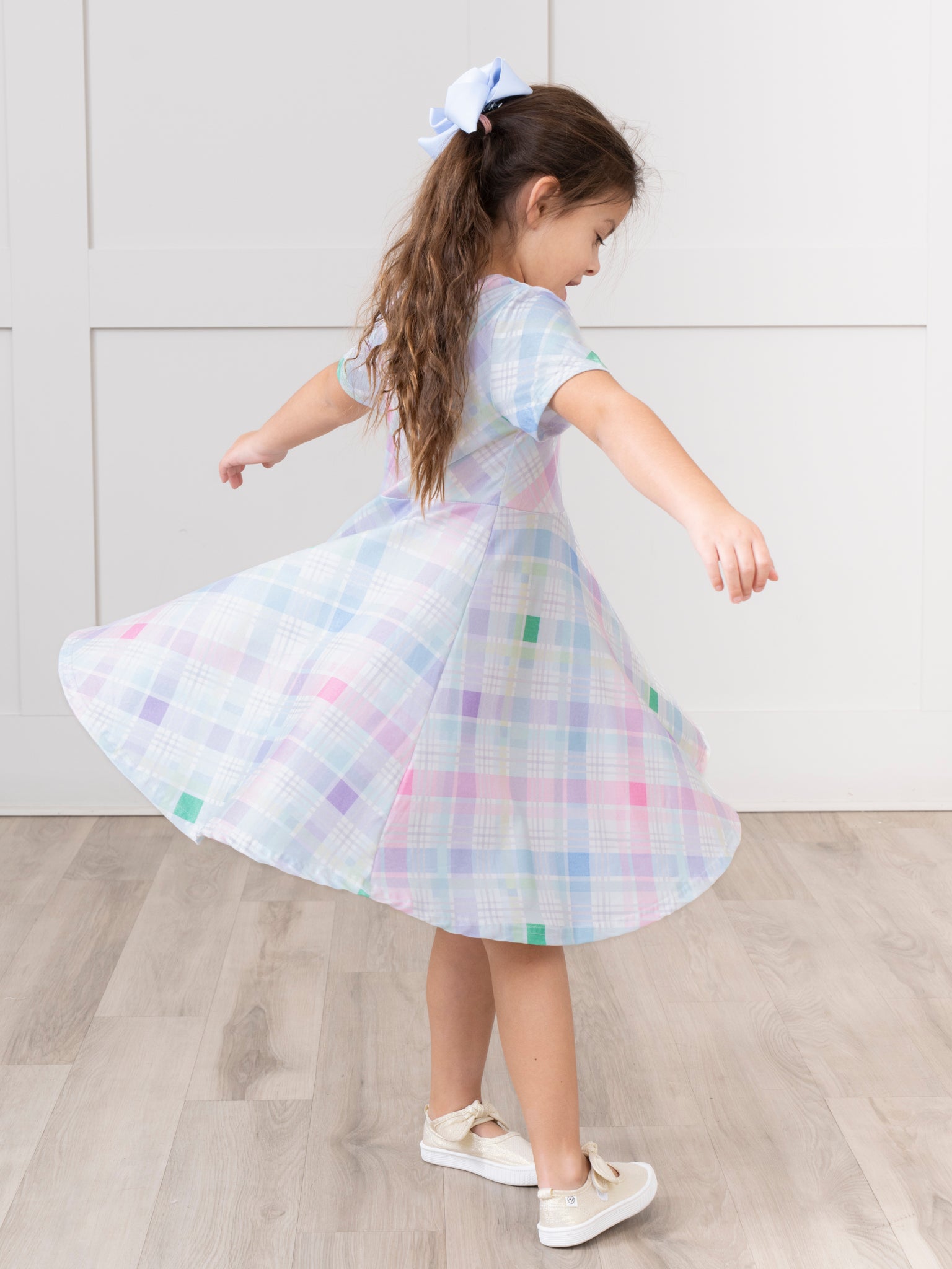 Spring Plaid Swing Dress - Marie Nicole Clothing