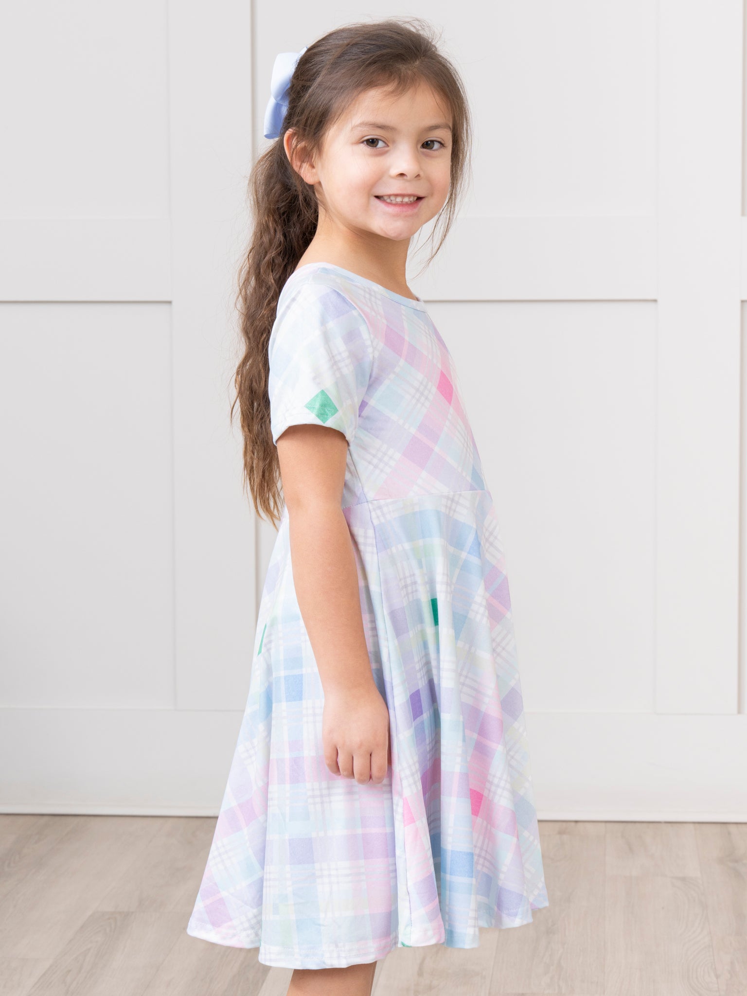 Spring Plaid Swing Dress - Marie Nicole Clothing