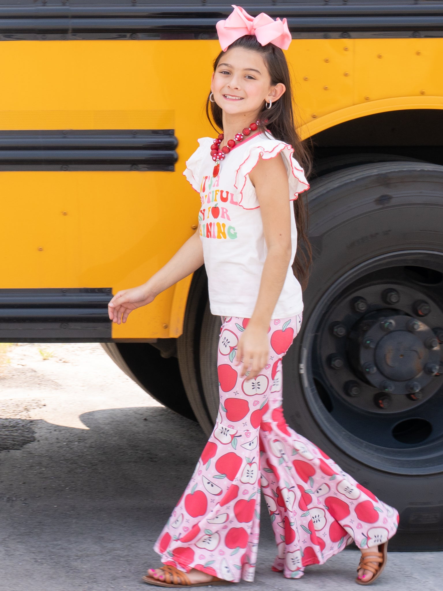 "Beautiful Day For Learning" Ruffle Outfit - Marie Nicole Clothing
