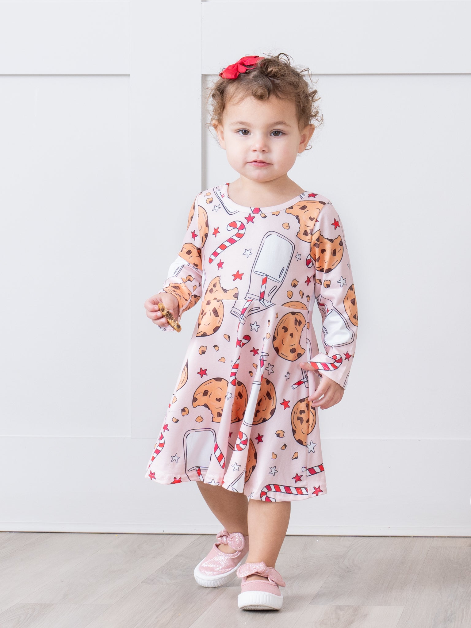 Pink Santa Treats Swing Dress - Marie Nicole Clothing