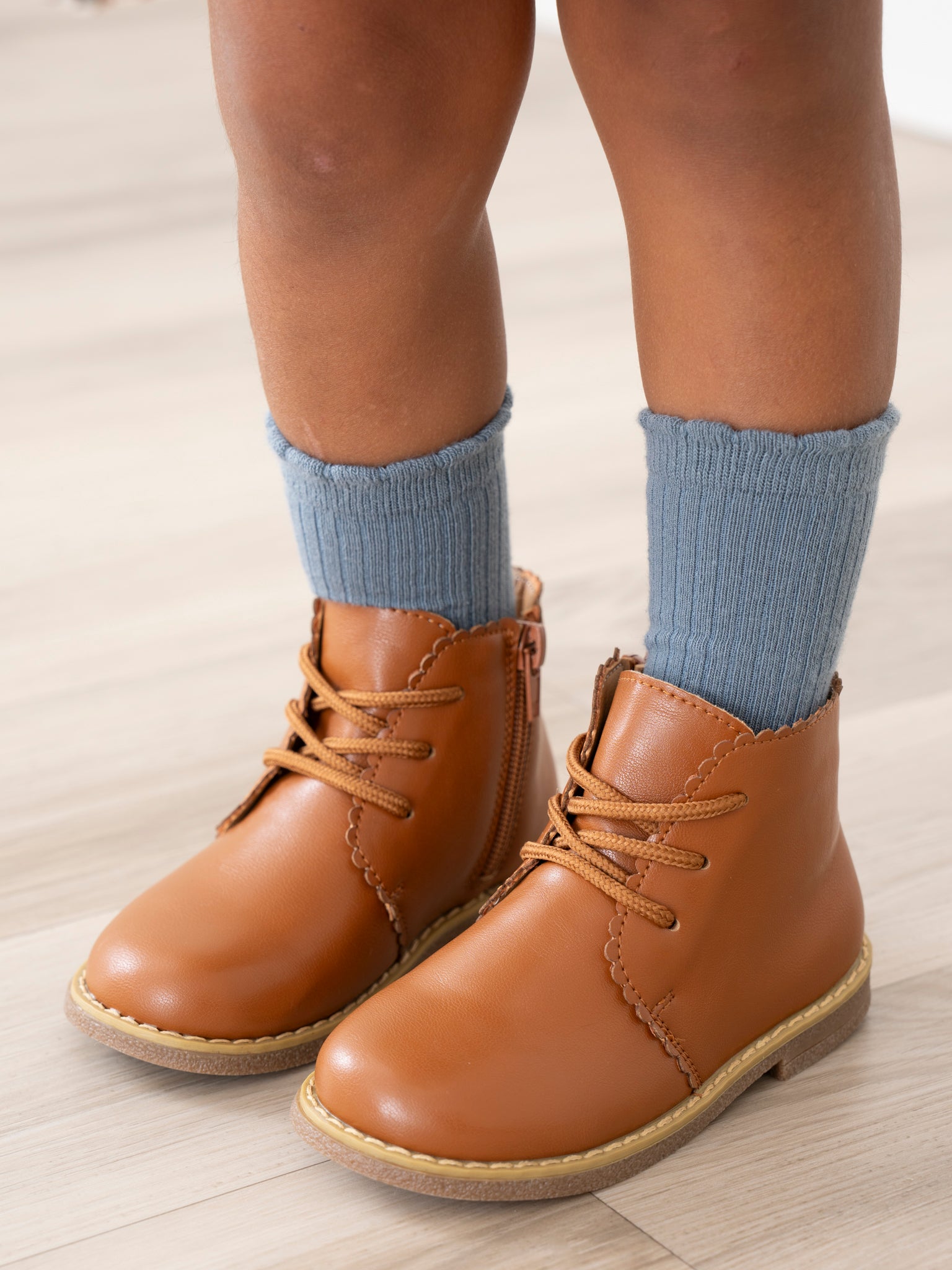Cinnamon Scallop Trim Boot - Marie Nicole Clothing
