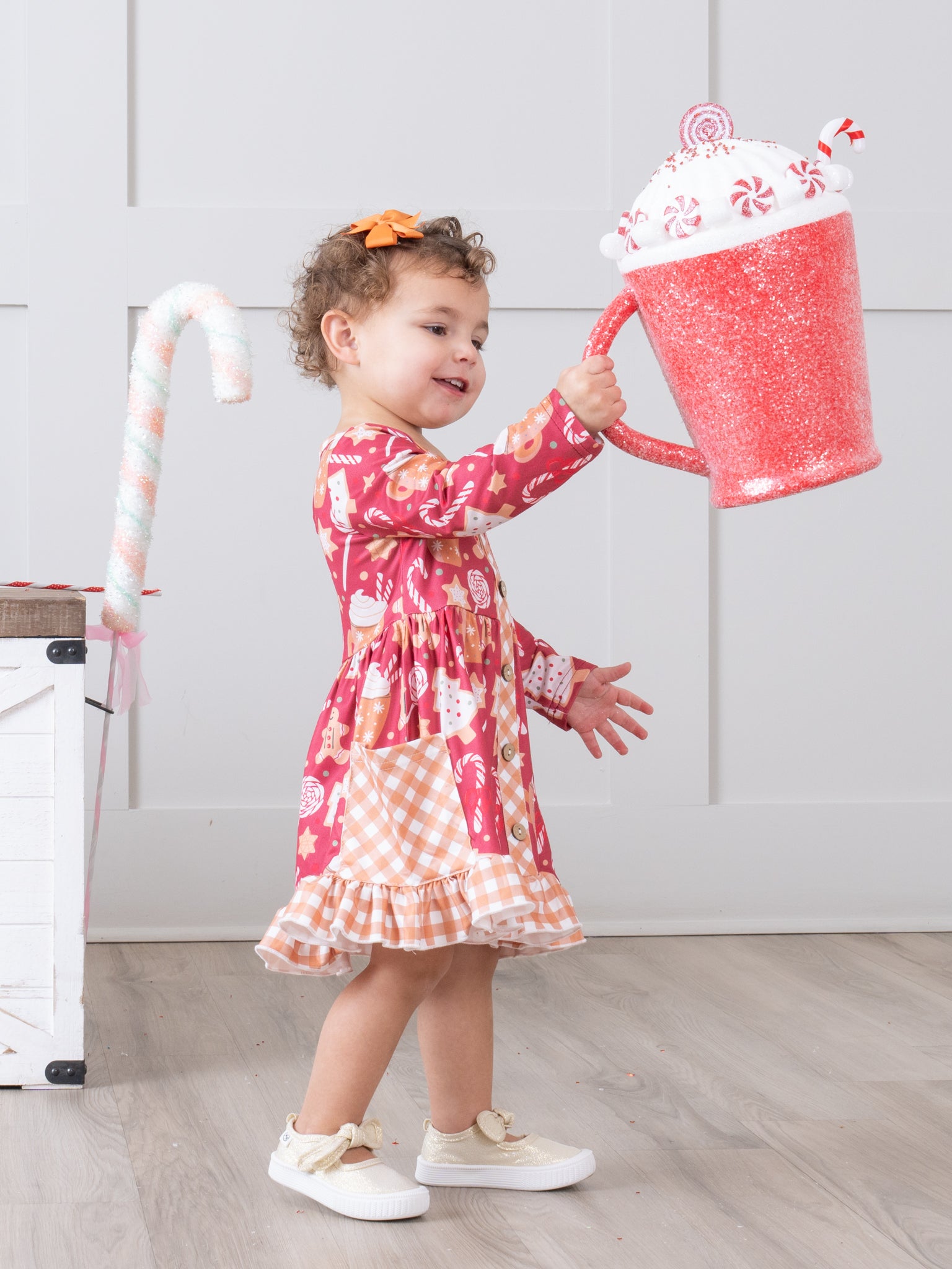 Holiday Time Gingham & Plaid Ruffle Dress - Marie Nicole Clothing