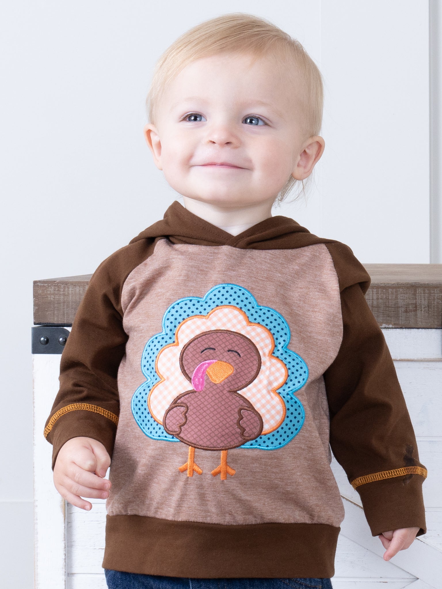 Tan Turkey Time Raglan Hoodie - Marie Nicole Clothing