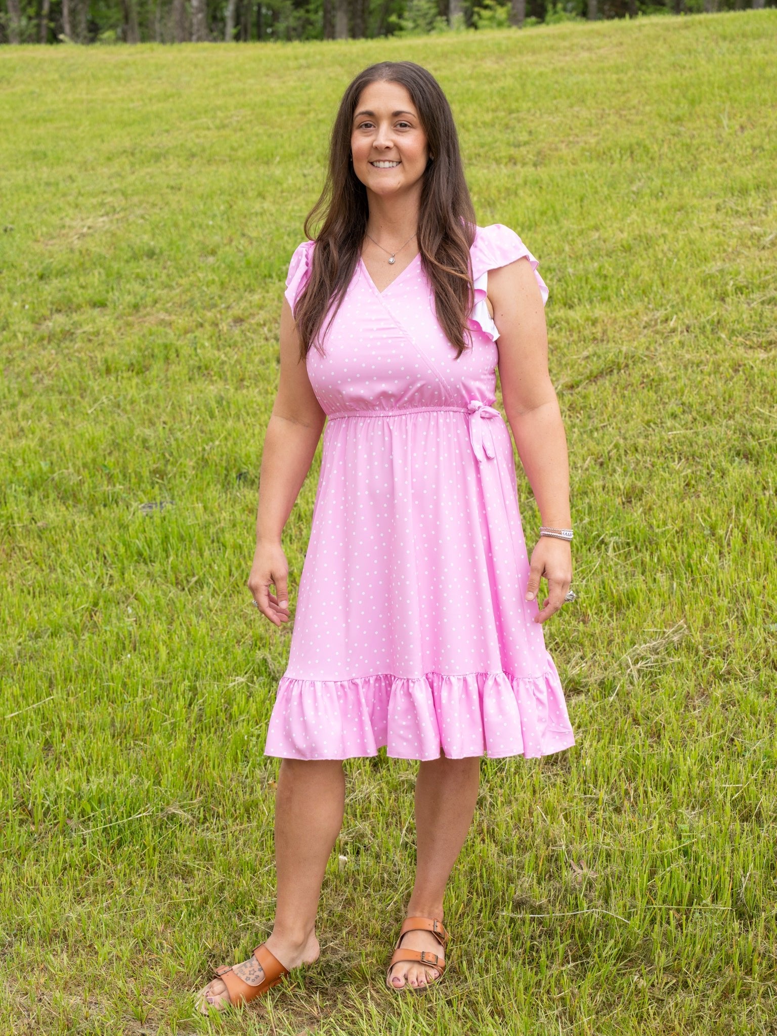 Mom & Me Pink Polka Dot Dress - Marie Nicole Clothing