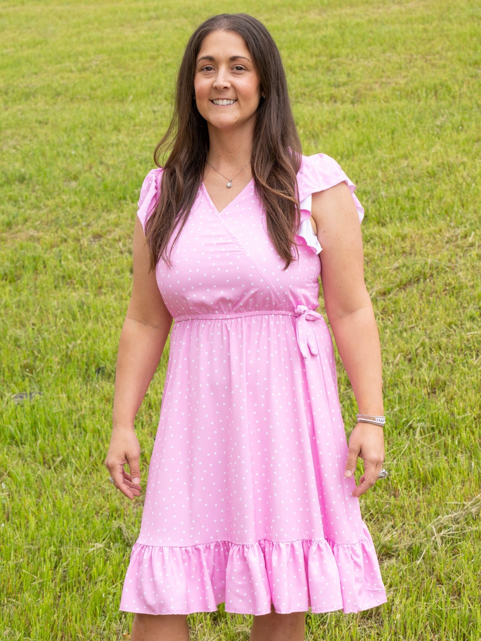 Mom & Me Pink Polka Dot Dress - Marie Nicole Clothing