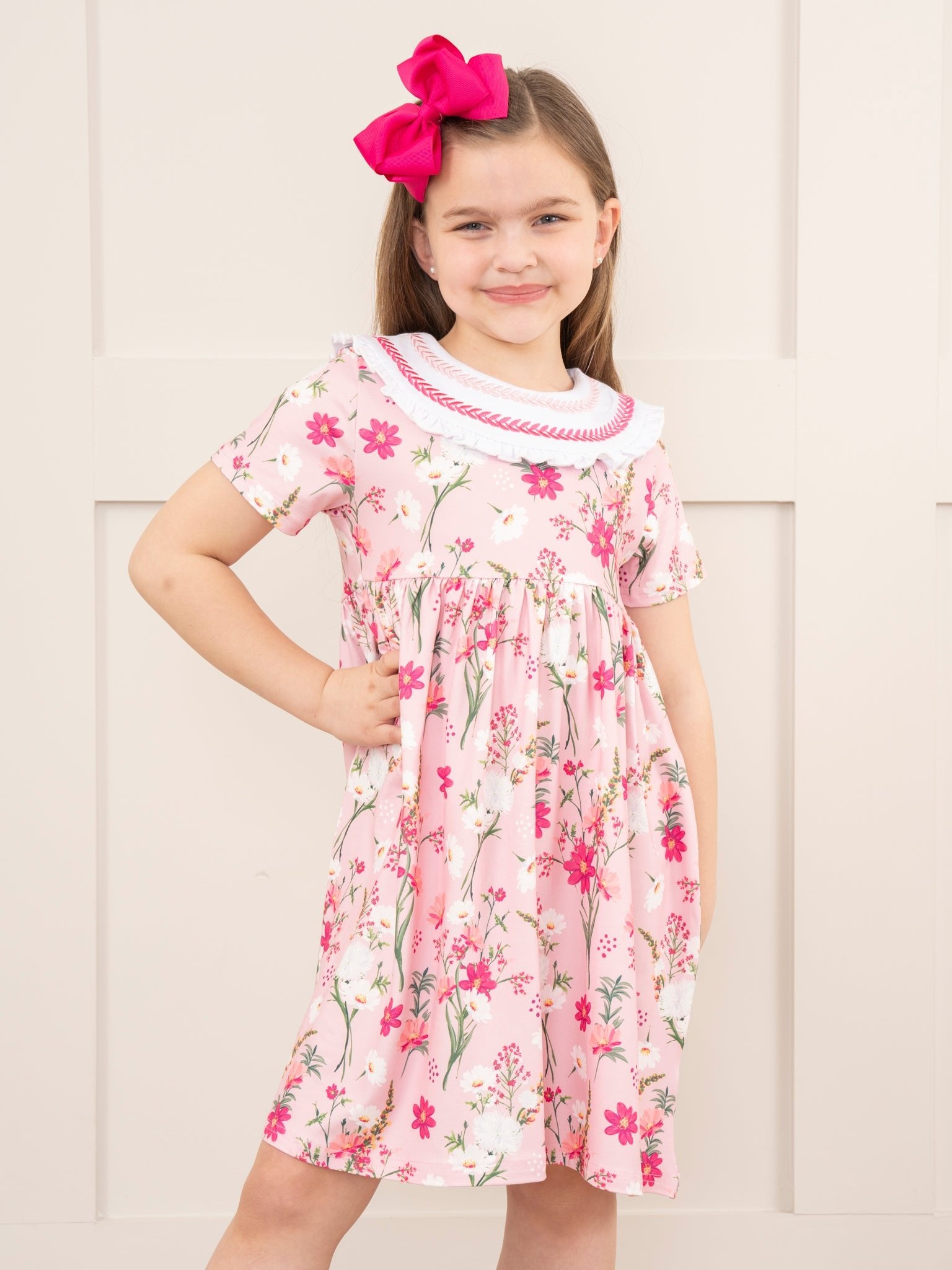 Cherry Blossoms Ruffle Dress - Marie Nicole Clothing