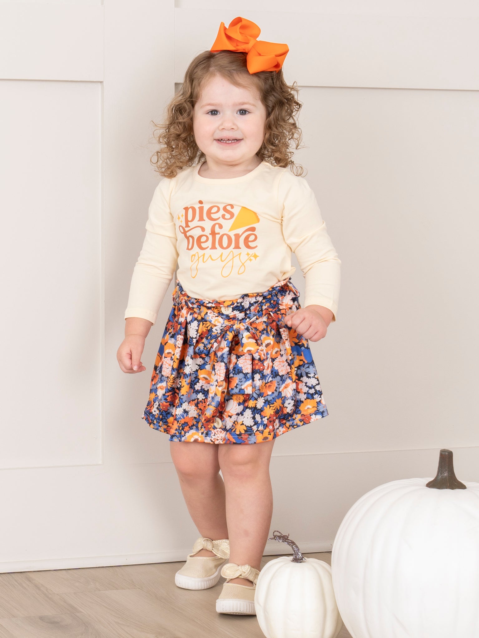 Floral "Pies Before Guys" Outfit w/ Skirt - Marie Nicole Clothing